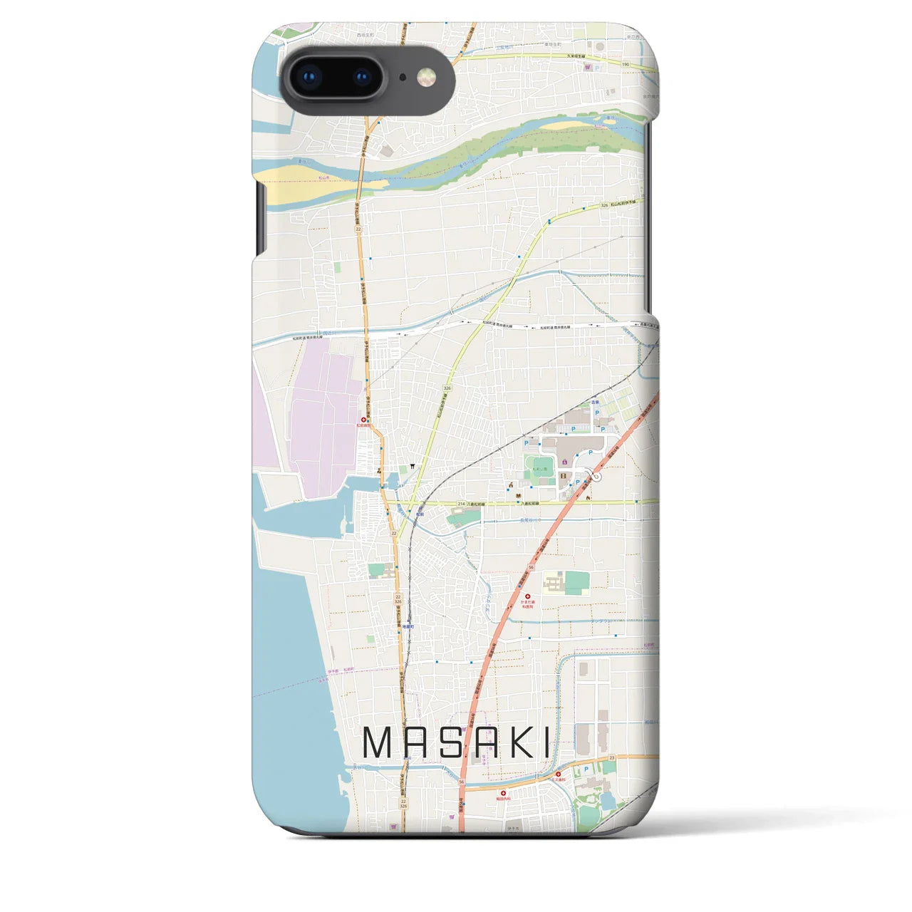 【松前(愛媛県)】地図柄iPhoneケース(バックカバータイプ)