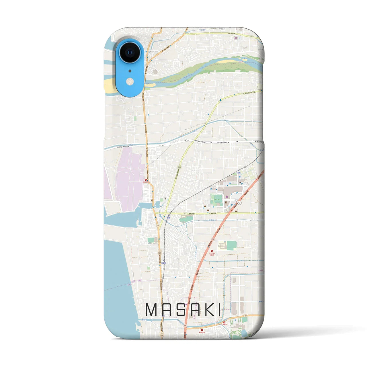 【松前(愛媛県)】地図柄iPhoneケース(バックカバータイプ)