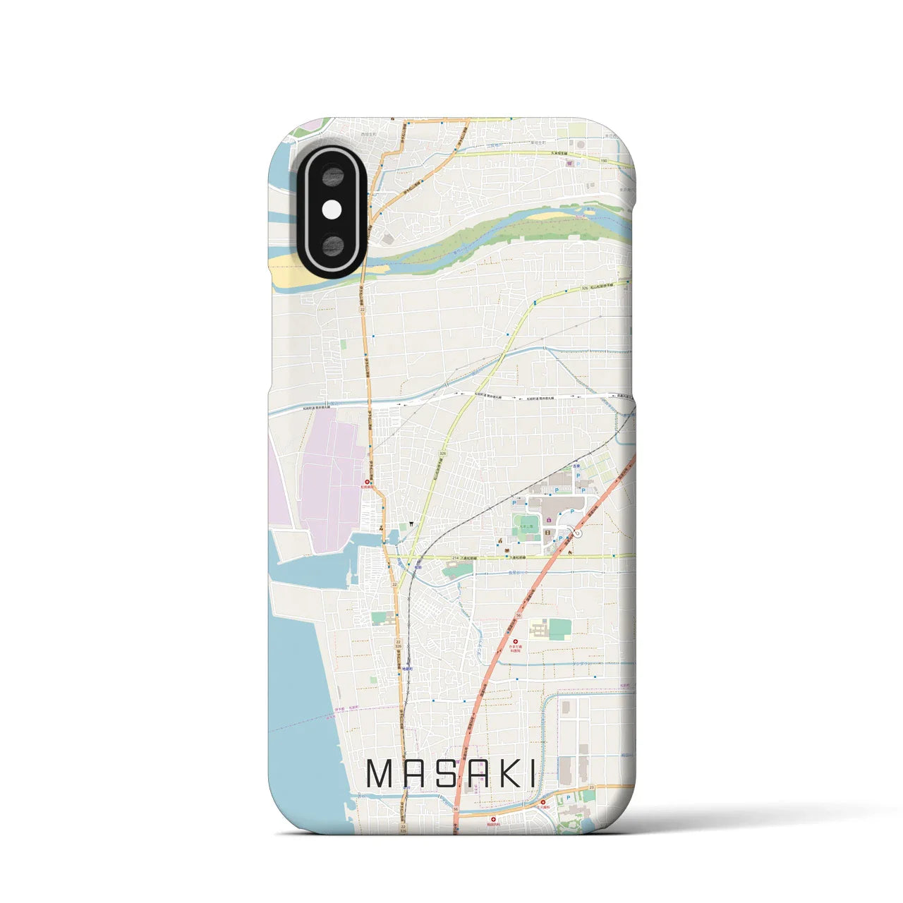 【松前(愛媛県)】地図柄iPhoneケース(バックカバータイプ)