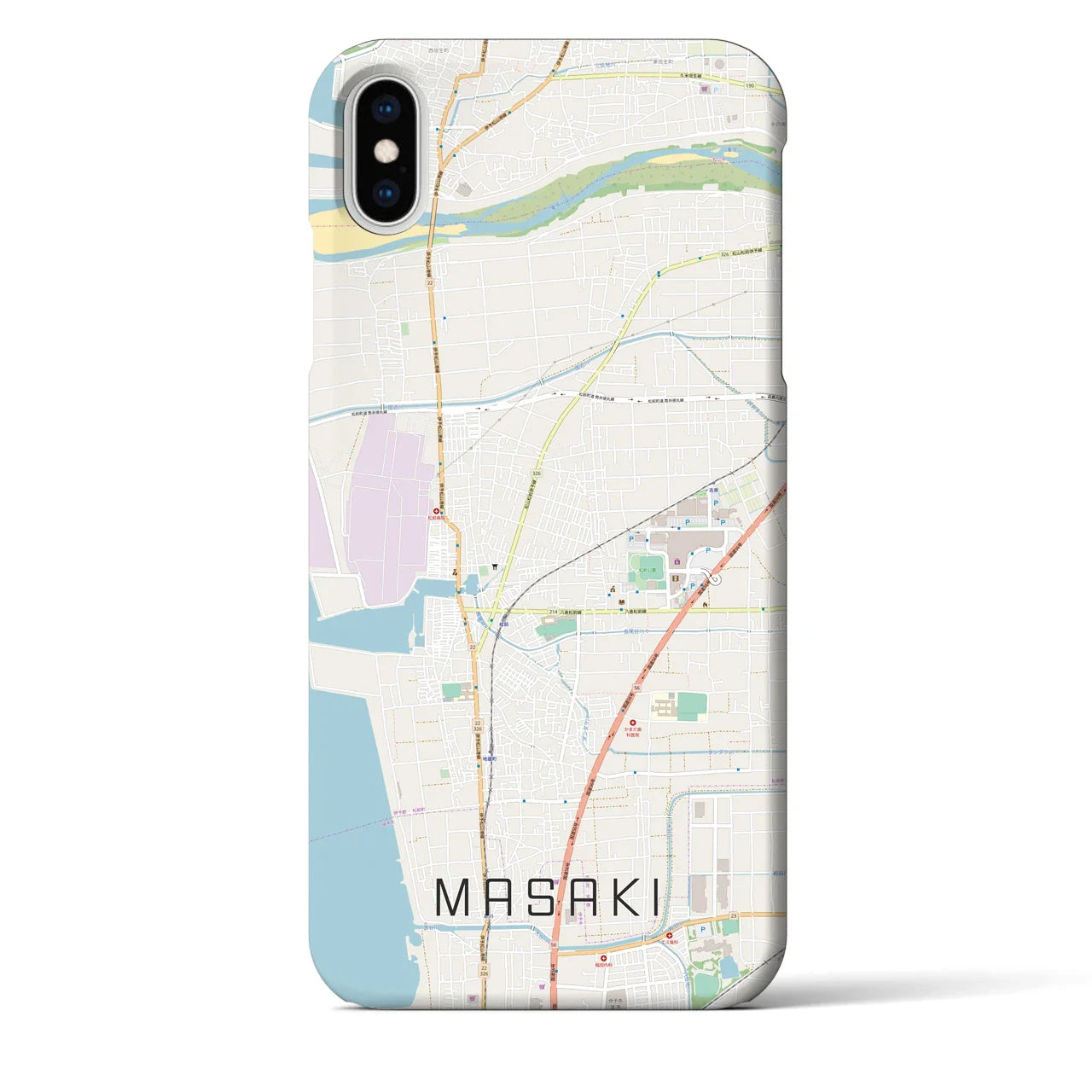 【松前(愛媛県)】地図柄iPhoneケース(バックカバータイプ)