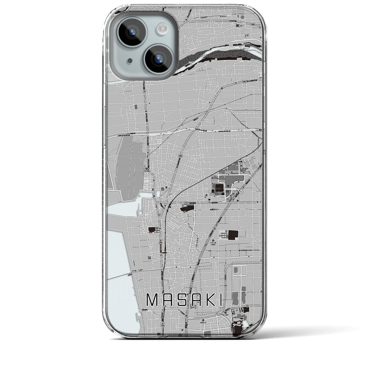 【松前(愛媛県)】地図柄iPhoneケース(クリアタイプ)