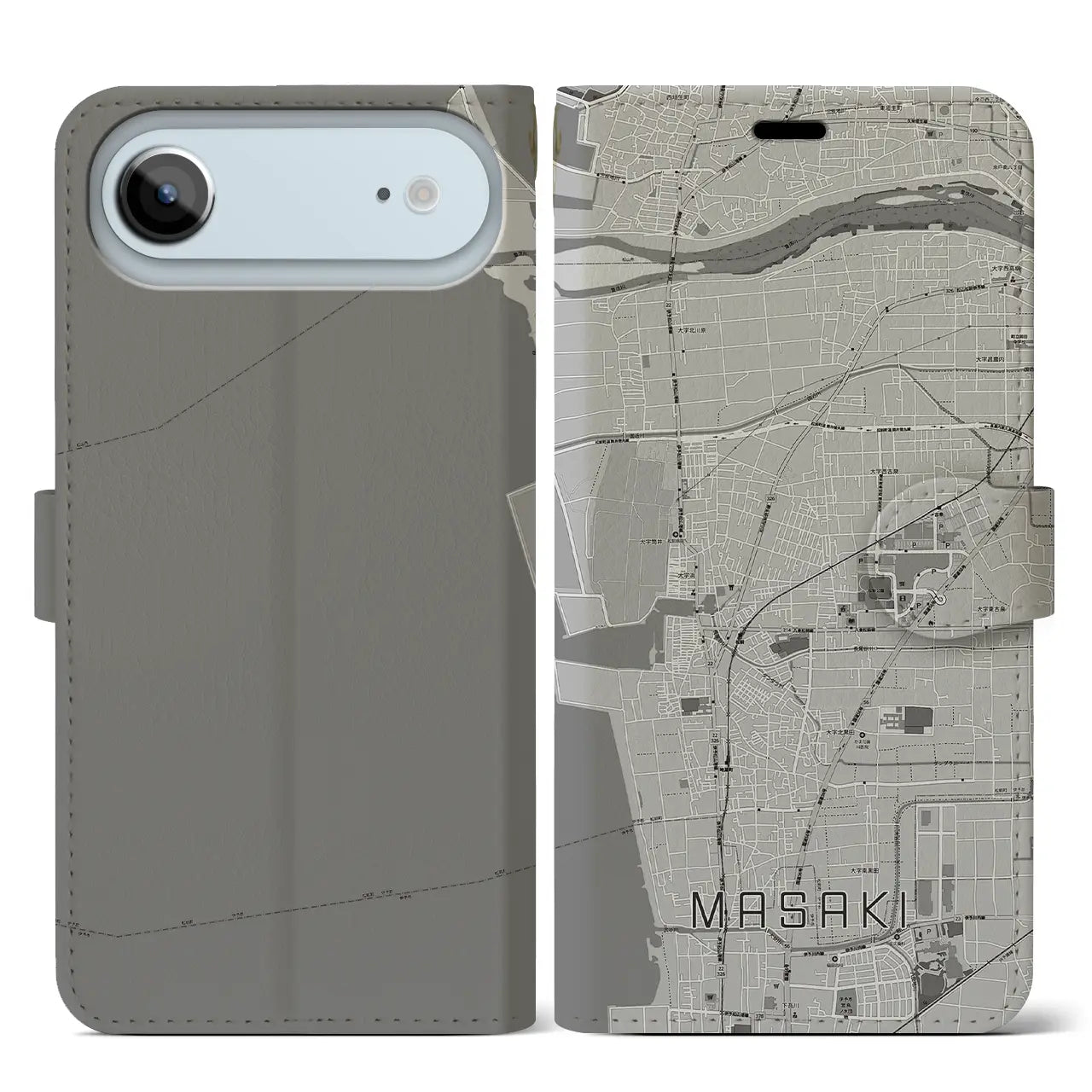 【松前(愛媛県)】地図柄iPhoneケース(手帳タイプ)