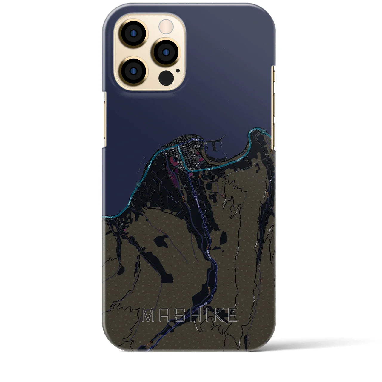 【増毛(北海道)】地図柄iPhoneケース(バックカバータイプ)
