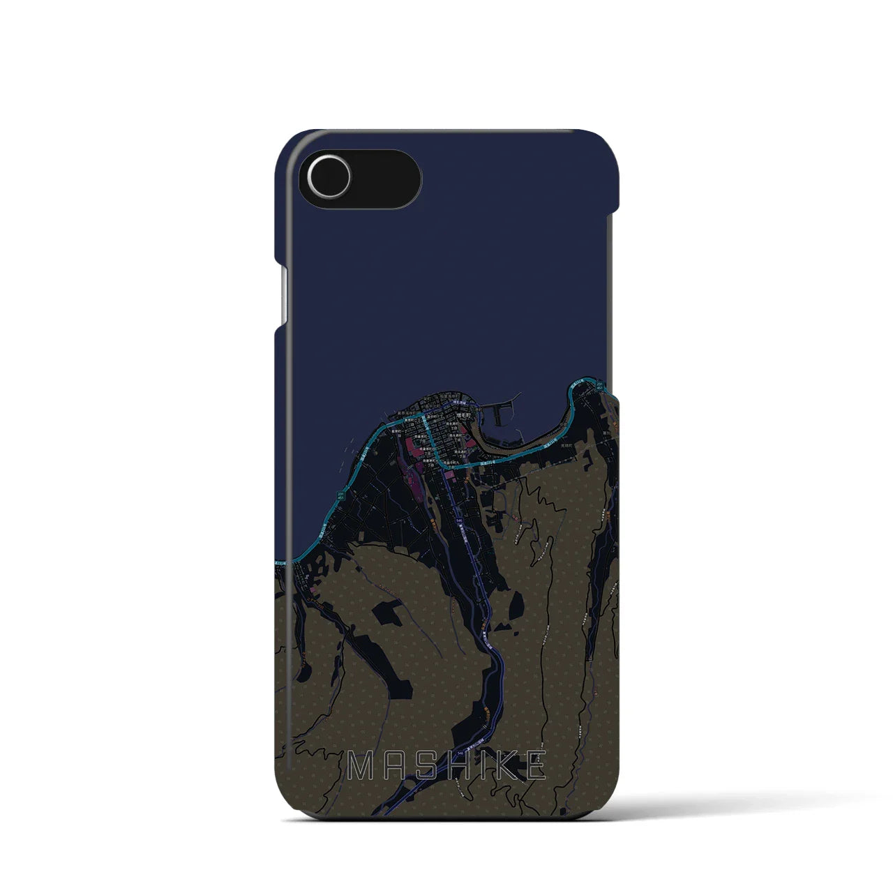 【増毛(北海道)】地図柄iPhoneケース(バックカバータイプ)