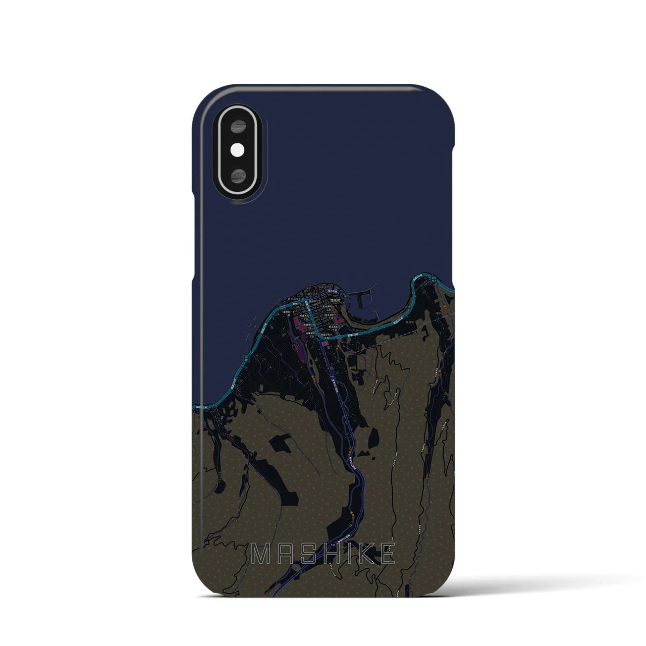 【増毛(北海道)】地図柄iPhoneケース(バックカバータイプ)