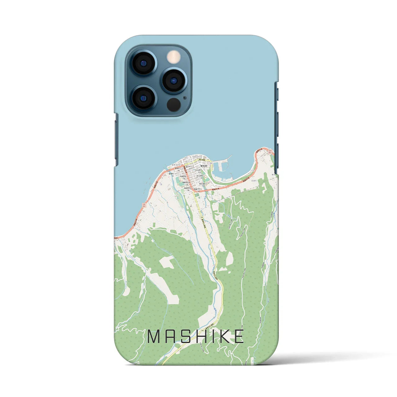 【増毛(北海道)】地図柄iPhoneケース(バックカバータイプ)