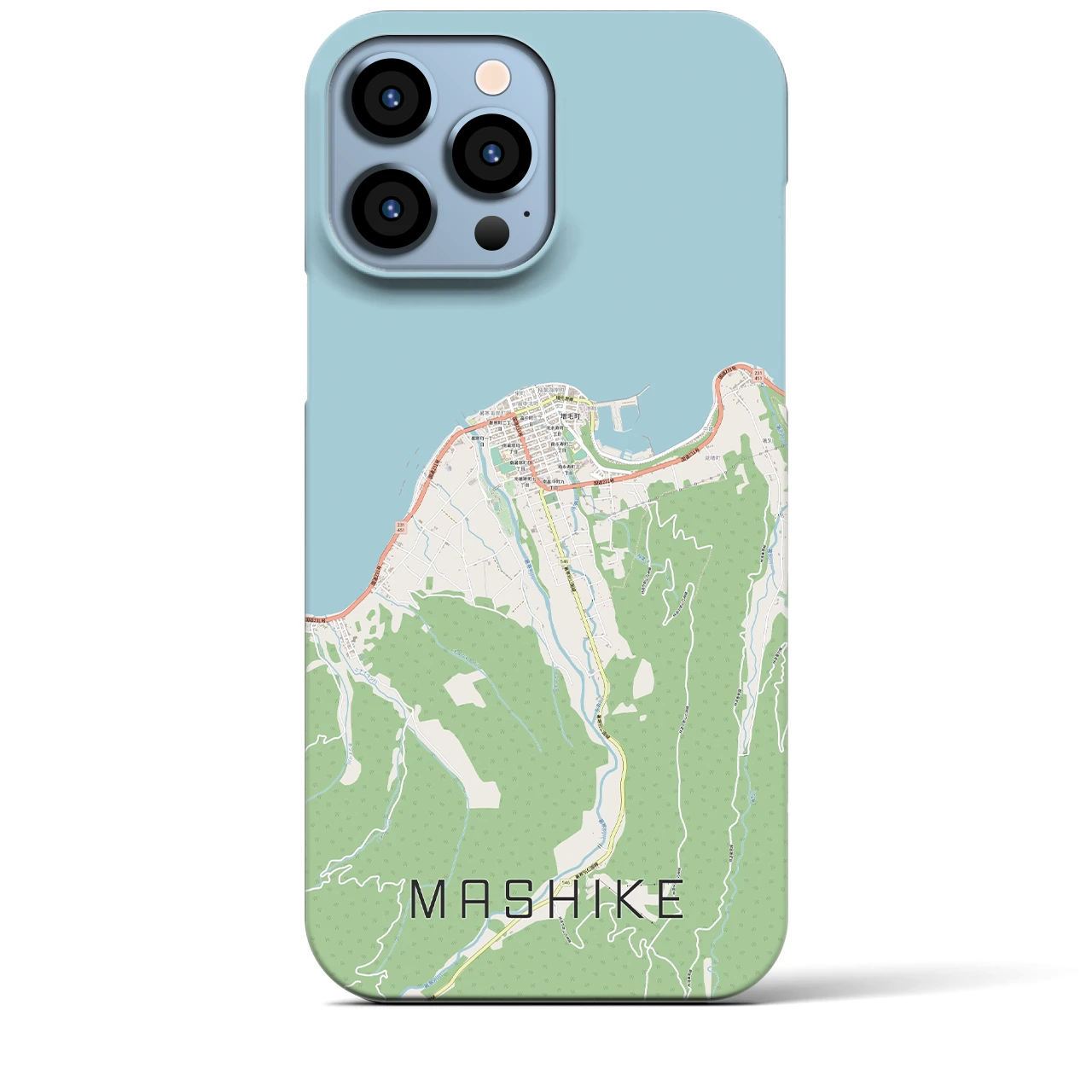 【増毛(北海道)】地図柄iPhoneケース(バックカバータイプ)