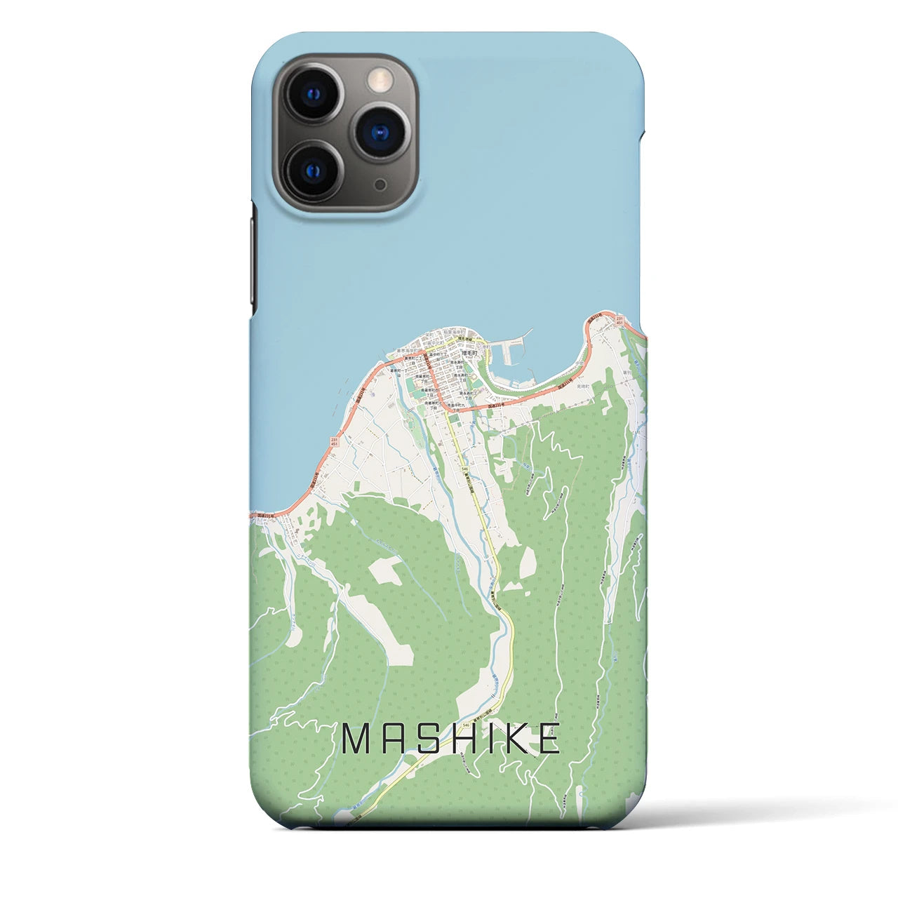 【増毛(北海道)】地図柄iPhoneケース(バックカバータイプ)