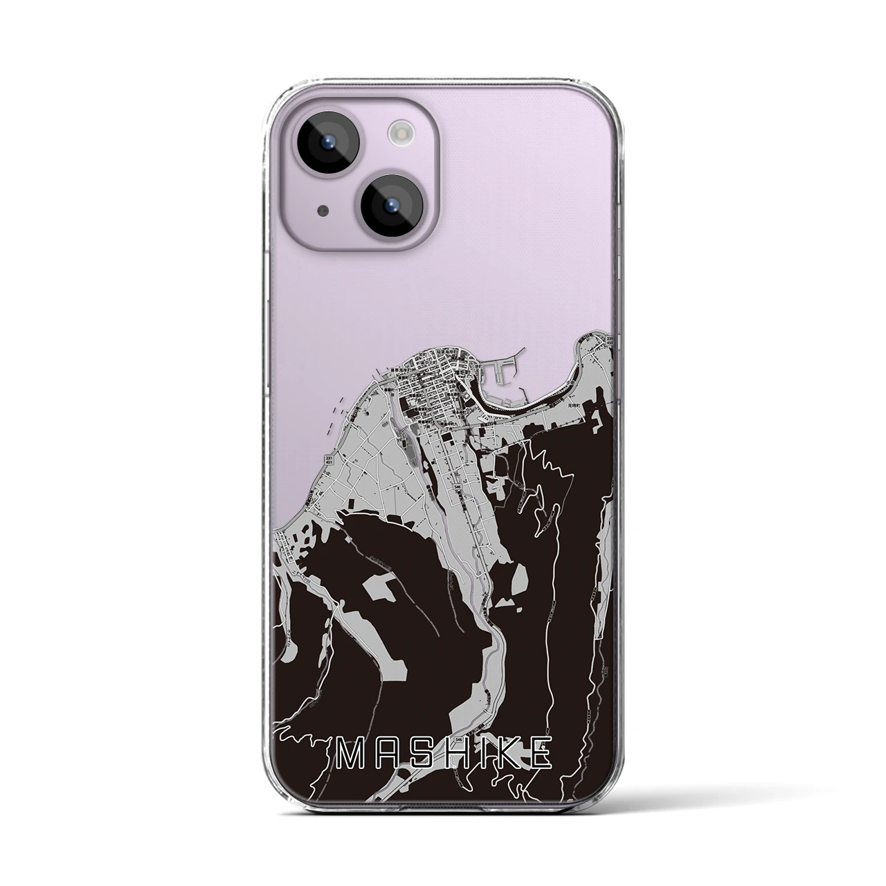 【増毛(北海道)】地図柄iPhoneケース(クリアタイプ)
