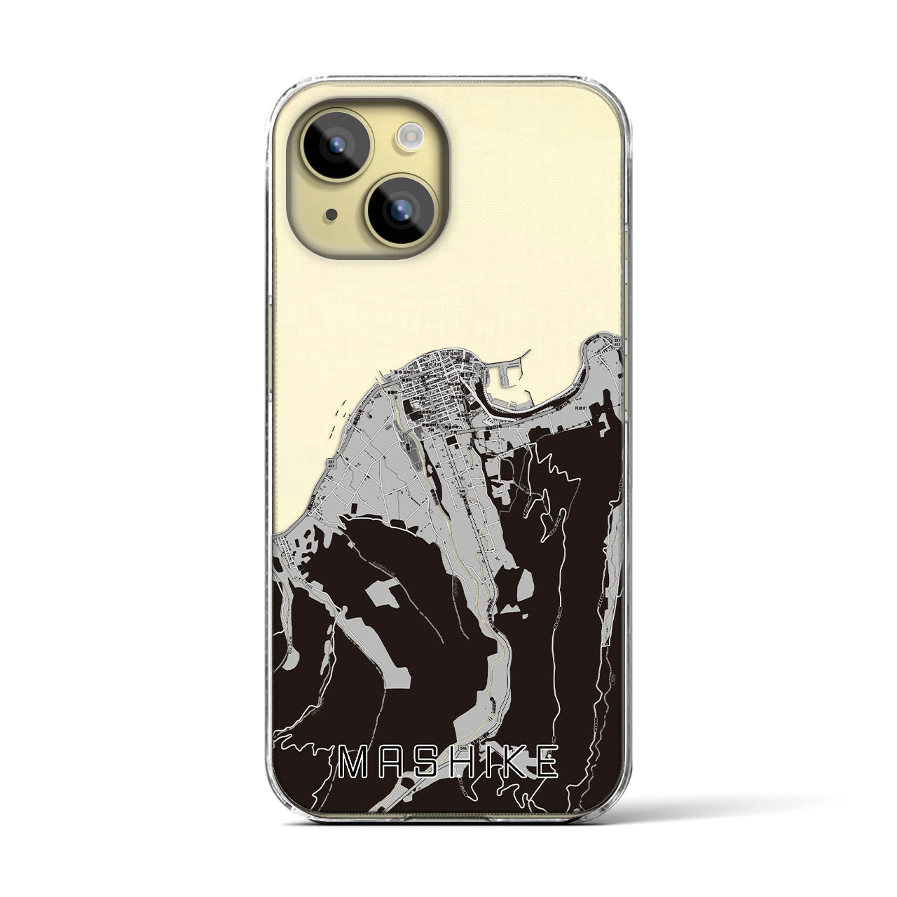 【増毛(北海道)】地図柄iPhoneケース(クリアタイプ)