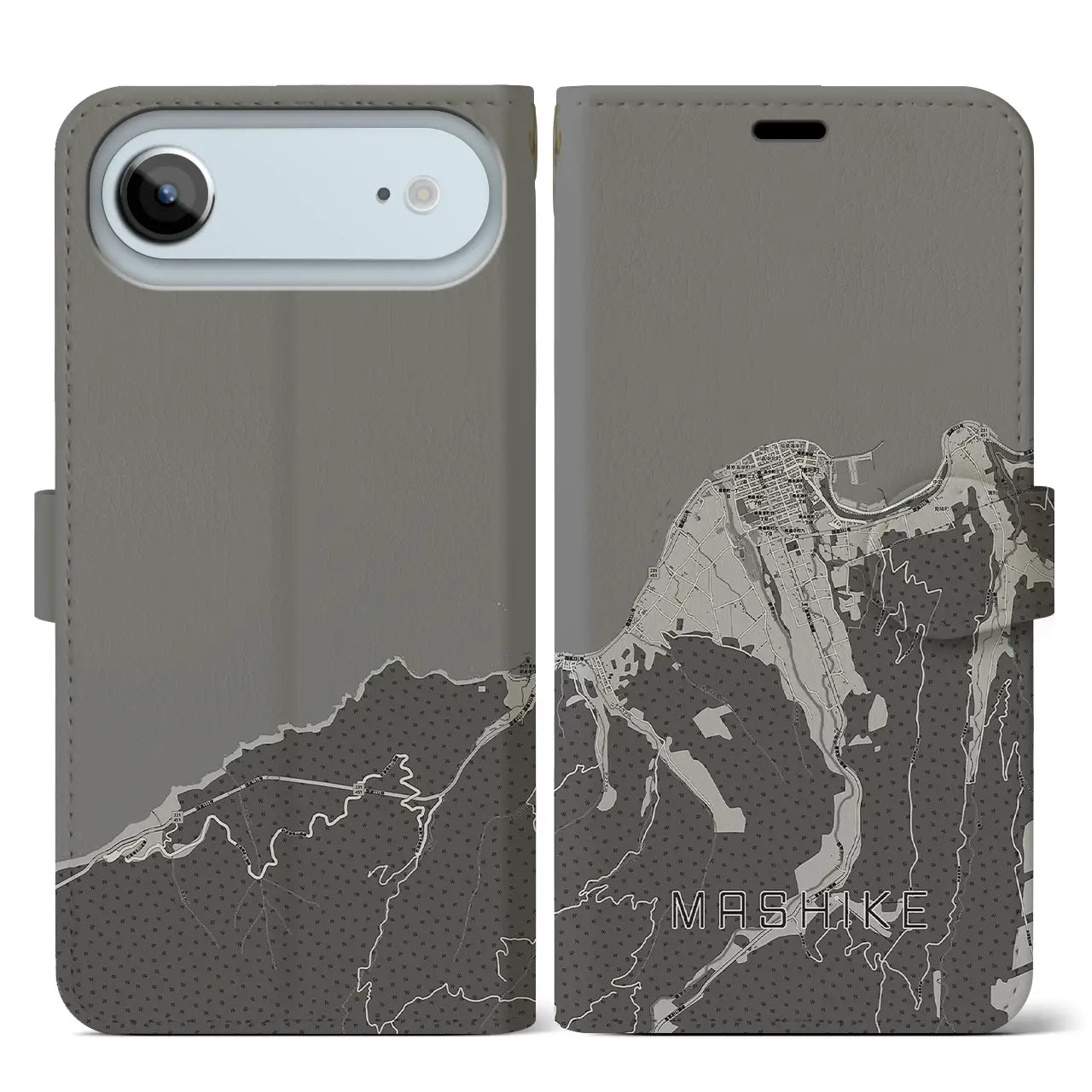 【増毛(北海道)】地図柄iPhoneケース(手帳タイプ)
