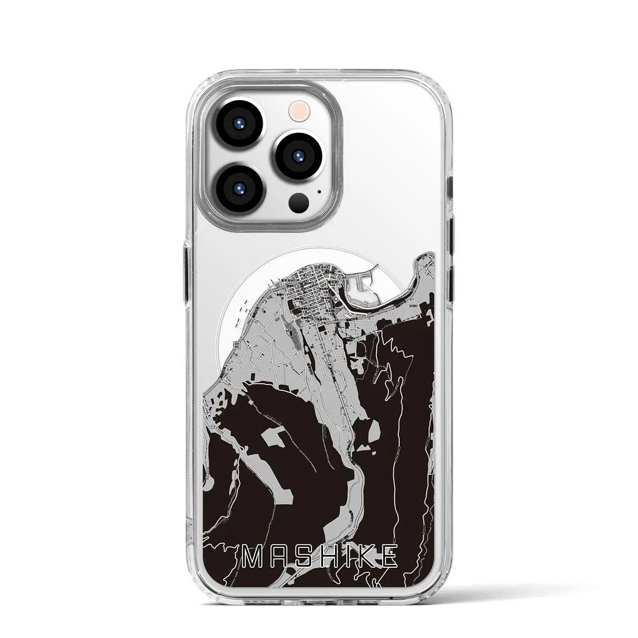 【増毛(北海道)】地図柄iPhoneケース(MagSafeタイプ)