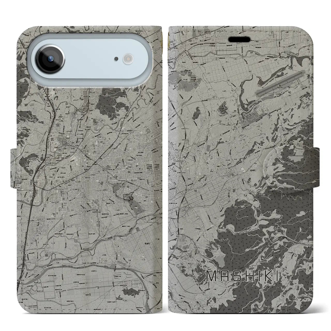 【益城(熊本県)】地図柄iPhoneケース(手帳タイプ)