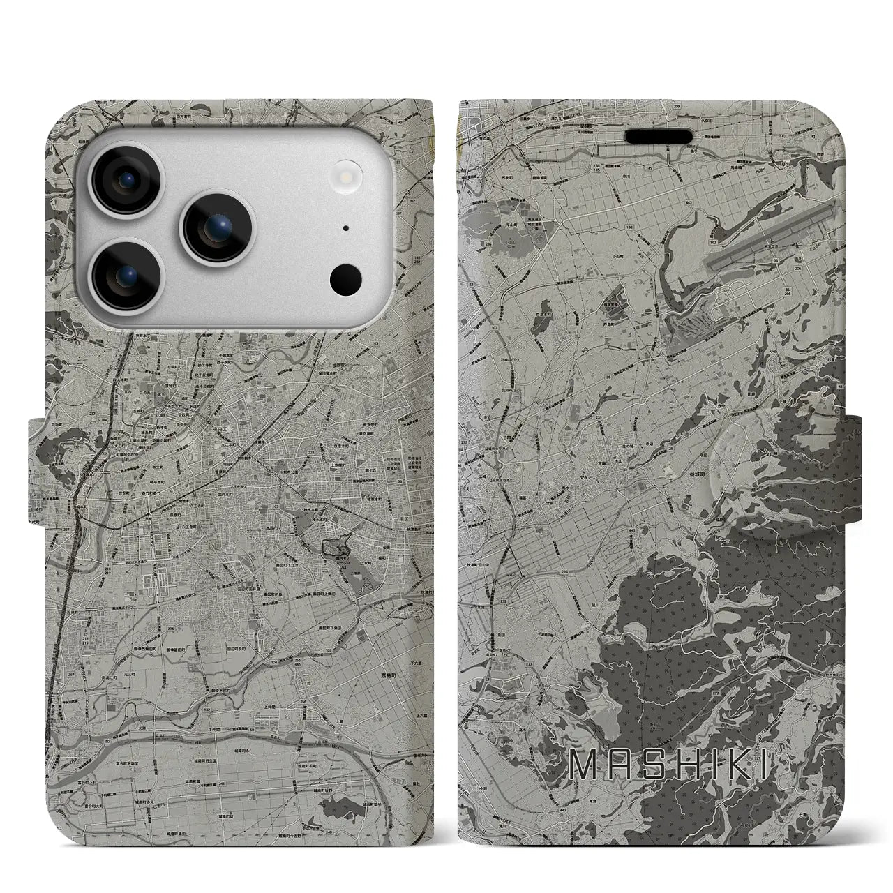 【益城(熊本県)】地図柄iPhoneケース(手帳タイプ)