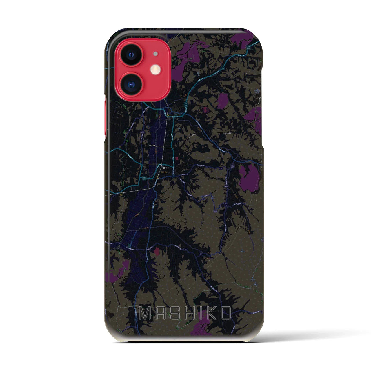 【益子(栃木県)】地図柄iPhoneケース(バックカバータイプ)