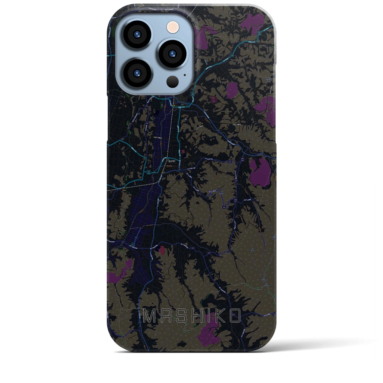 【益子(栃木県)】地図柄iPhoneケース(バックカバータイプ)