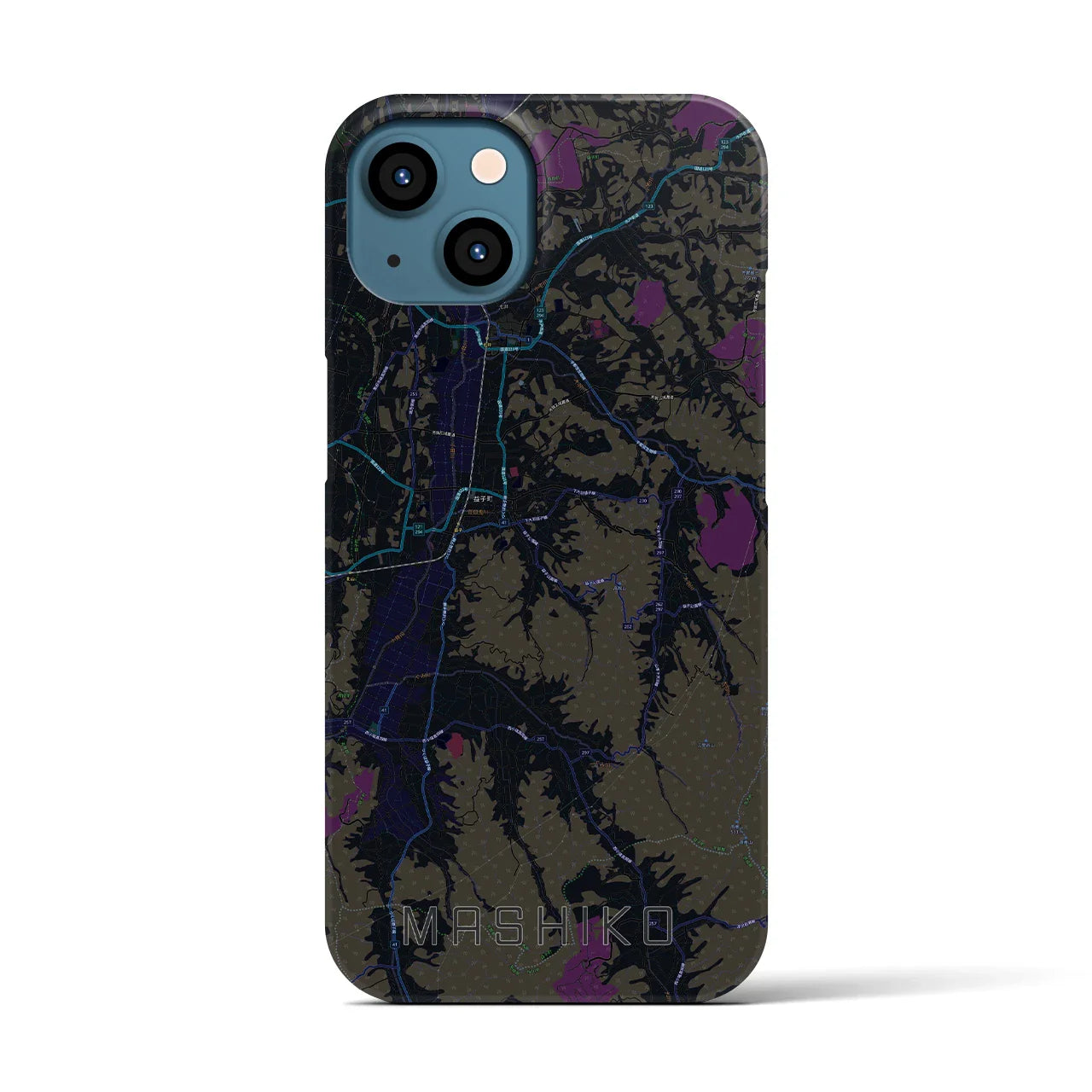 【益子(栃木県)】地図柄iPhoneケース(バックカバータイプ)