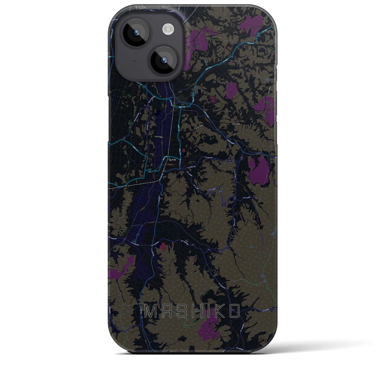 【益子(栃木県)】地図柄iPhoneケース(バックカバータイプ)