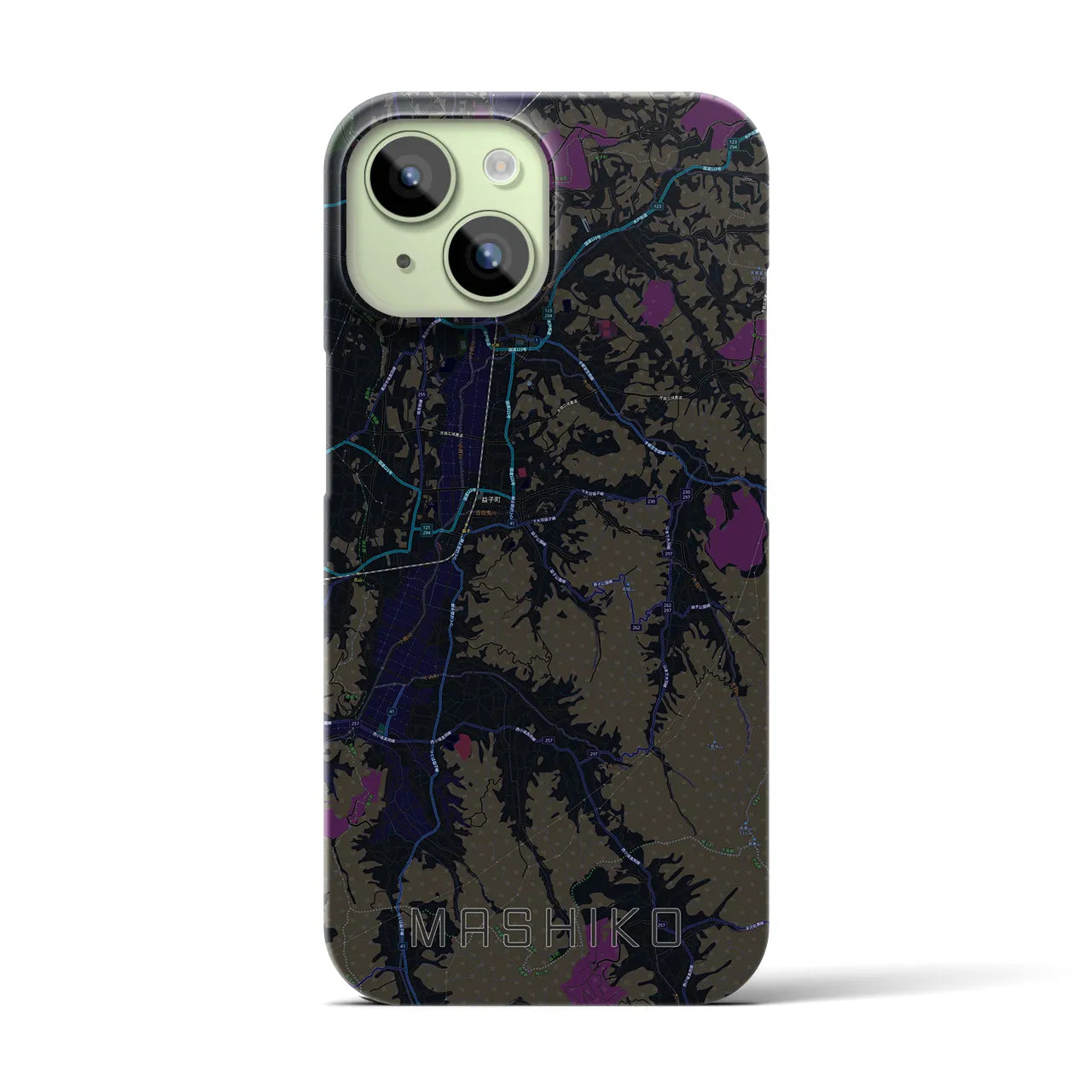 【益子(栃木県)】地図柄iPhoneケース(バックカバータイプ)