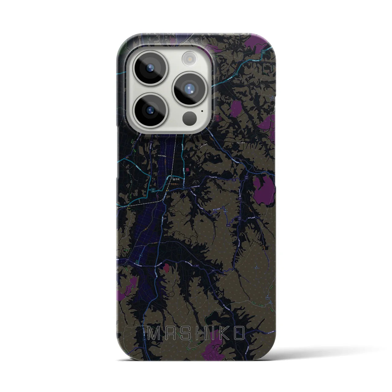 【益子(栃木県)】地図柄iPhoneケース(バックカバータイプ)