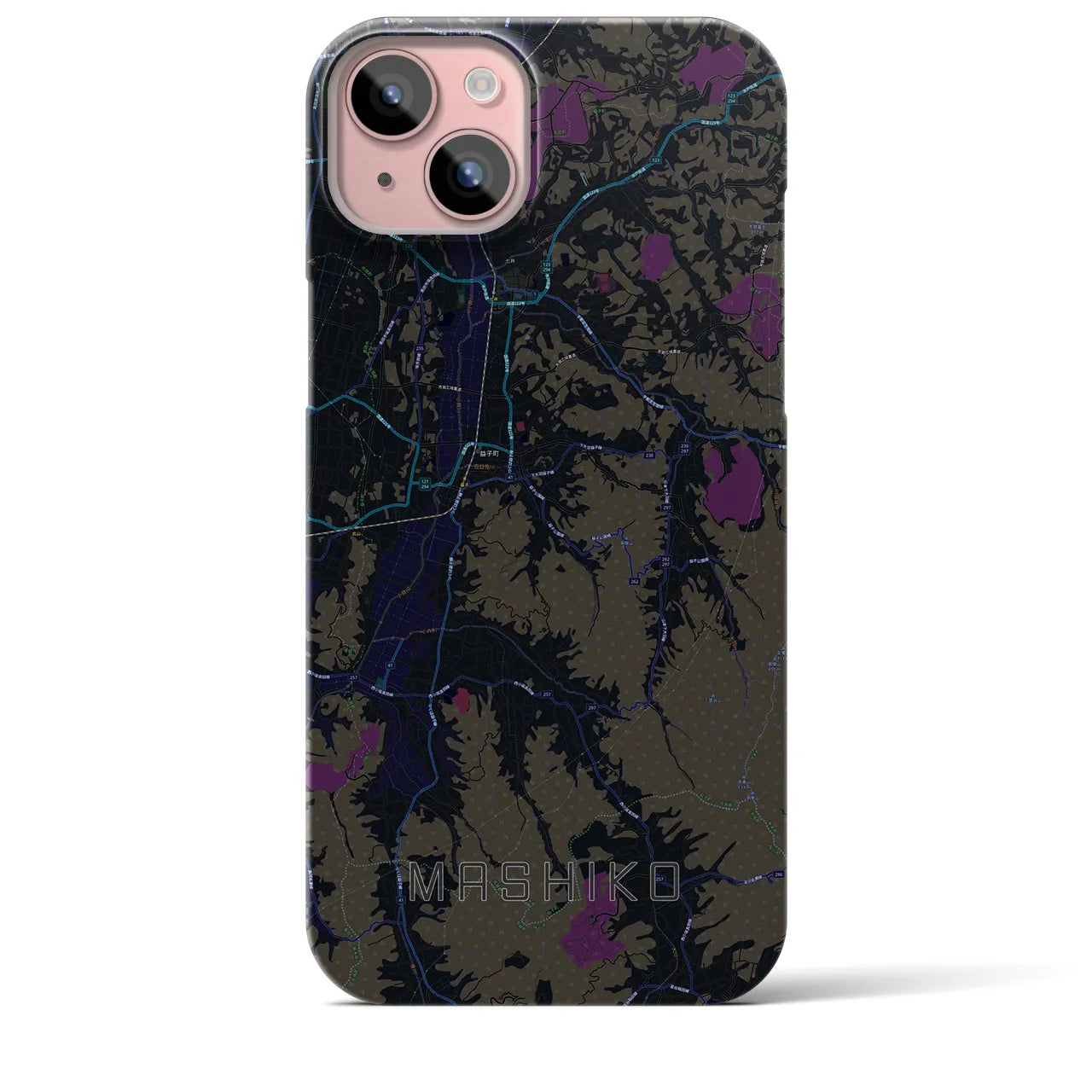 【益子(栃木県)】地図柄iPhoneケース(バックカバータイプ)