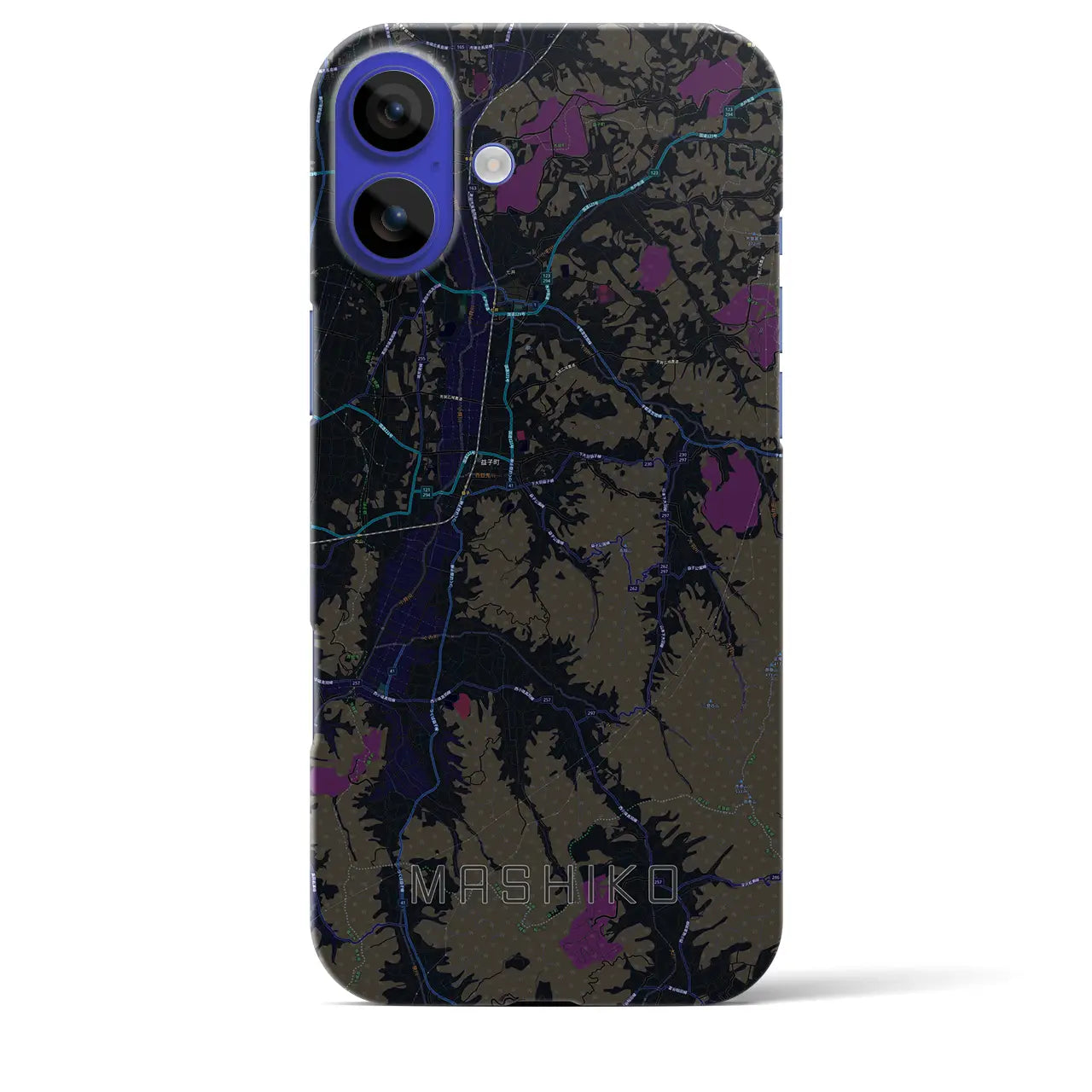 【益子(栃木県)】地図柄iPhoneケース(バックカバータイプ)