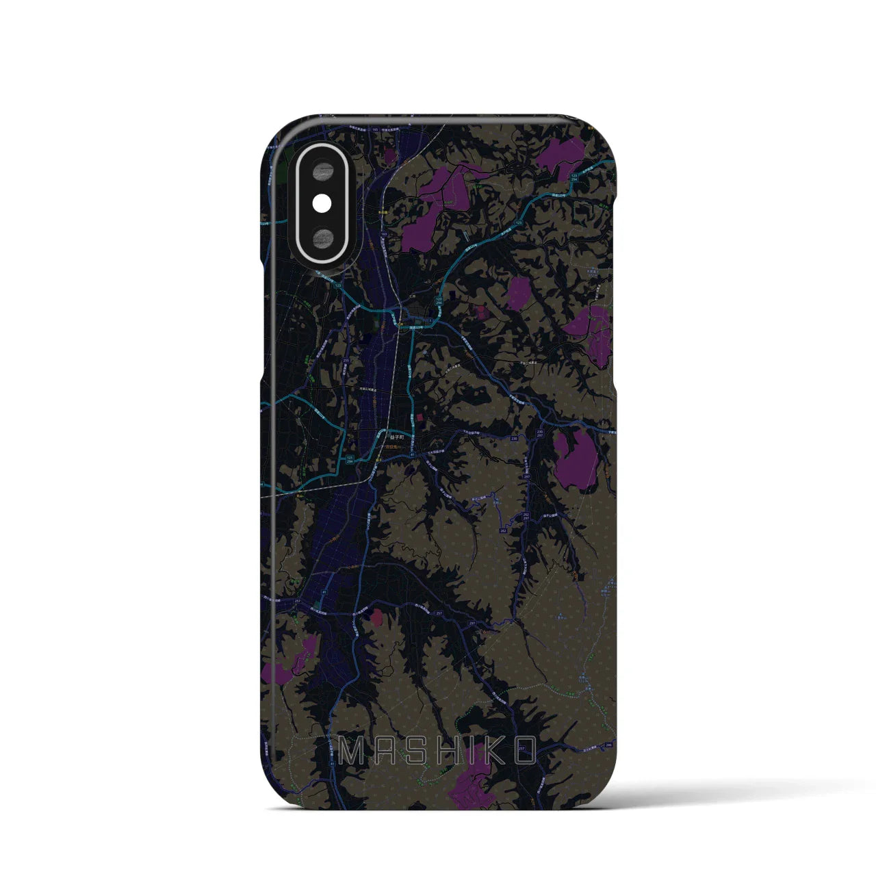 【益子(栃木県)】地図柄iPhoneケース(バックカバータイプ)