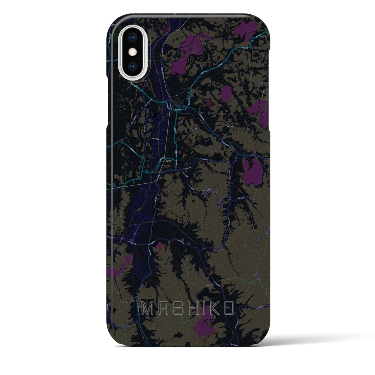 【益子(栃木県)】地図柄iPhoneケース(バックカバータイプ)