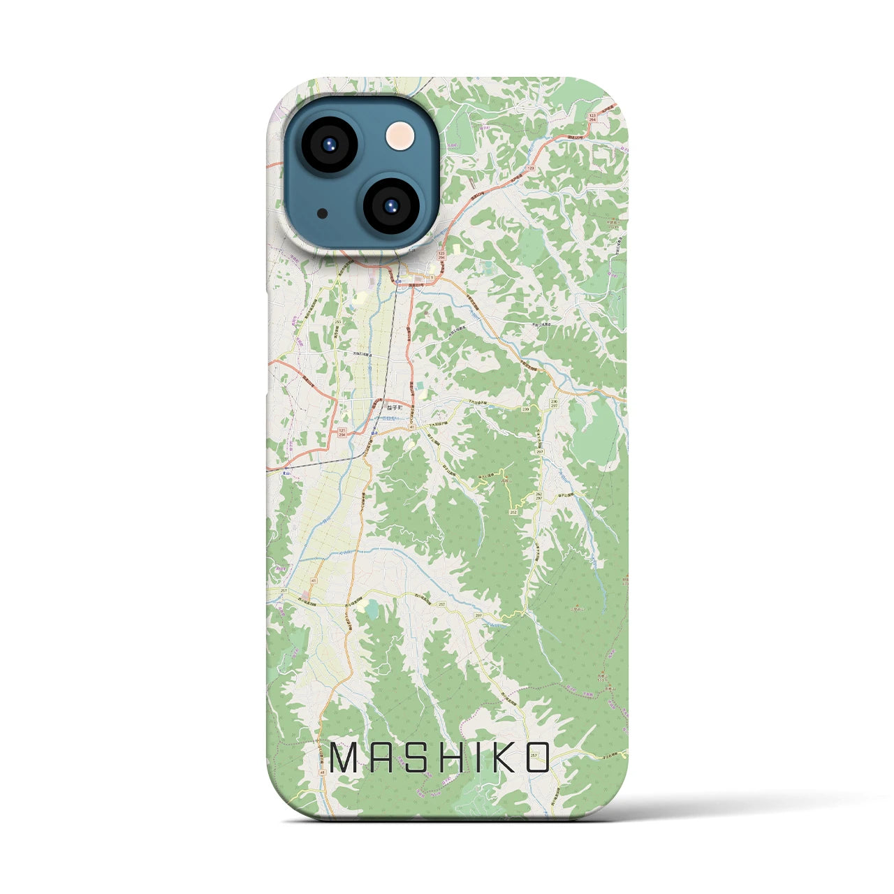 【益子(栃木県)】地図柄iPhoneケース(バックカバータイプ)