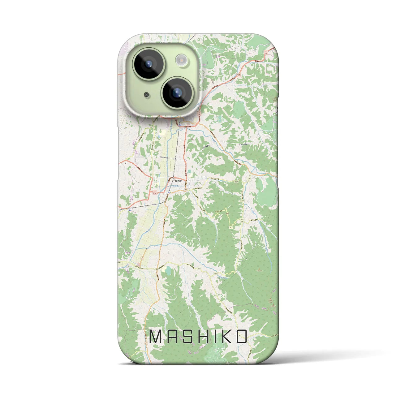 【益子(栃木県)】地図柄iPhoneケース(バックカバータイプ)