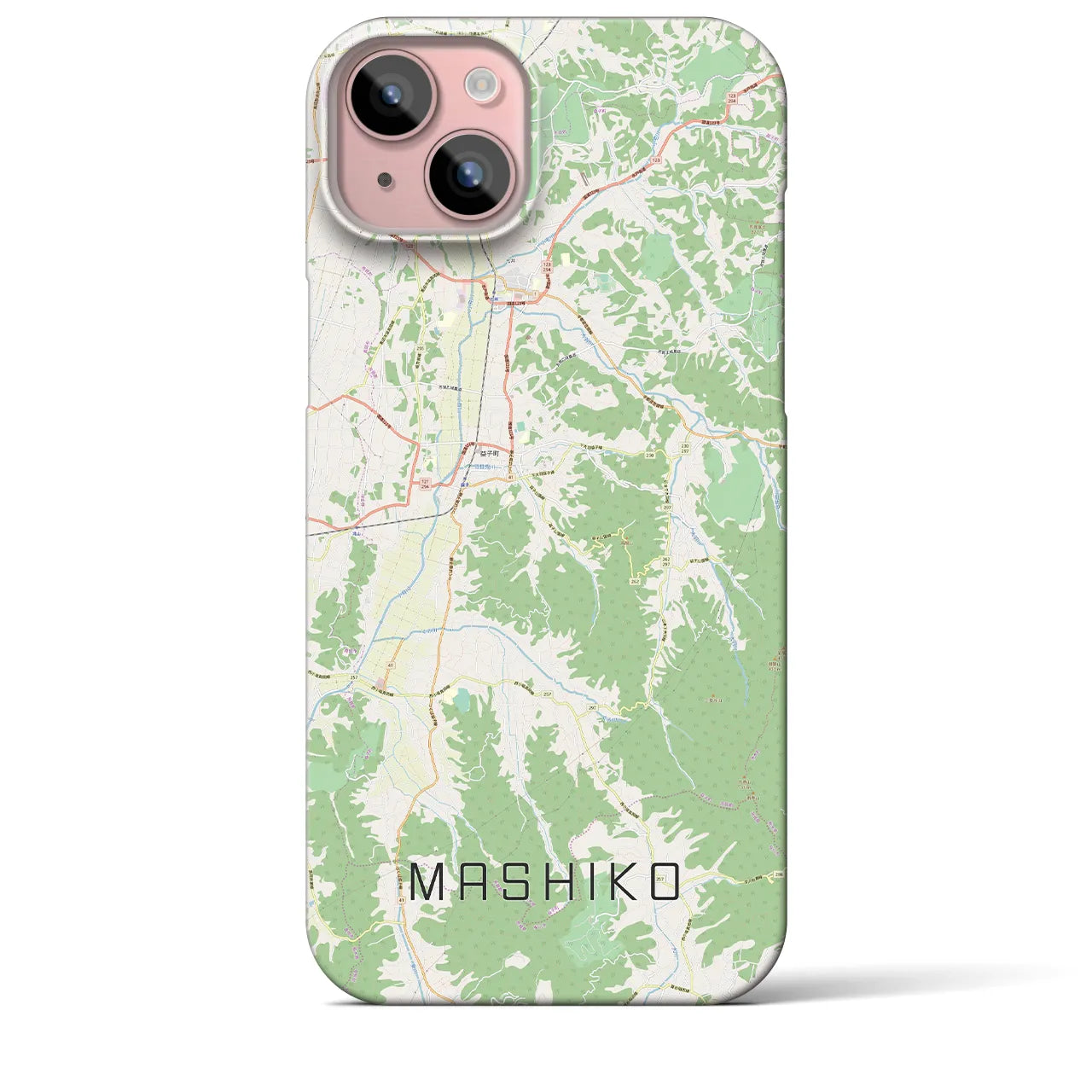 【益子(栃木県)】地図柄iPhoneケース(バックカバータイプ)