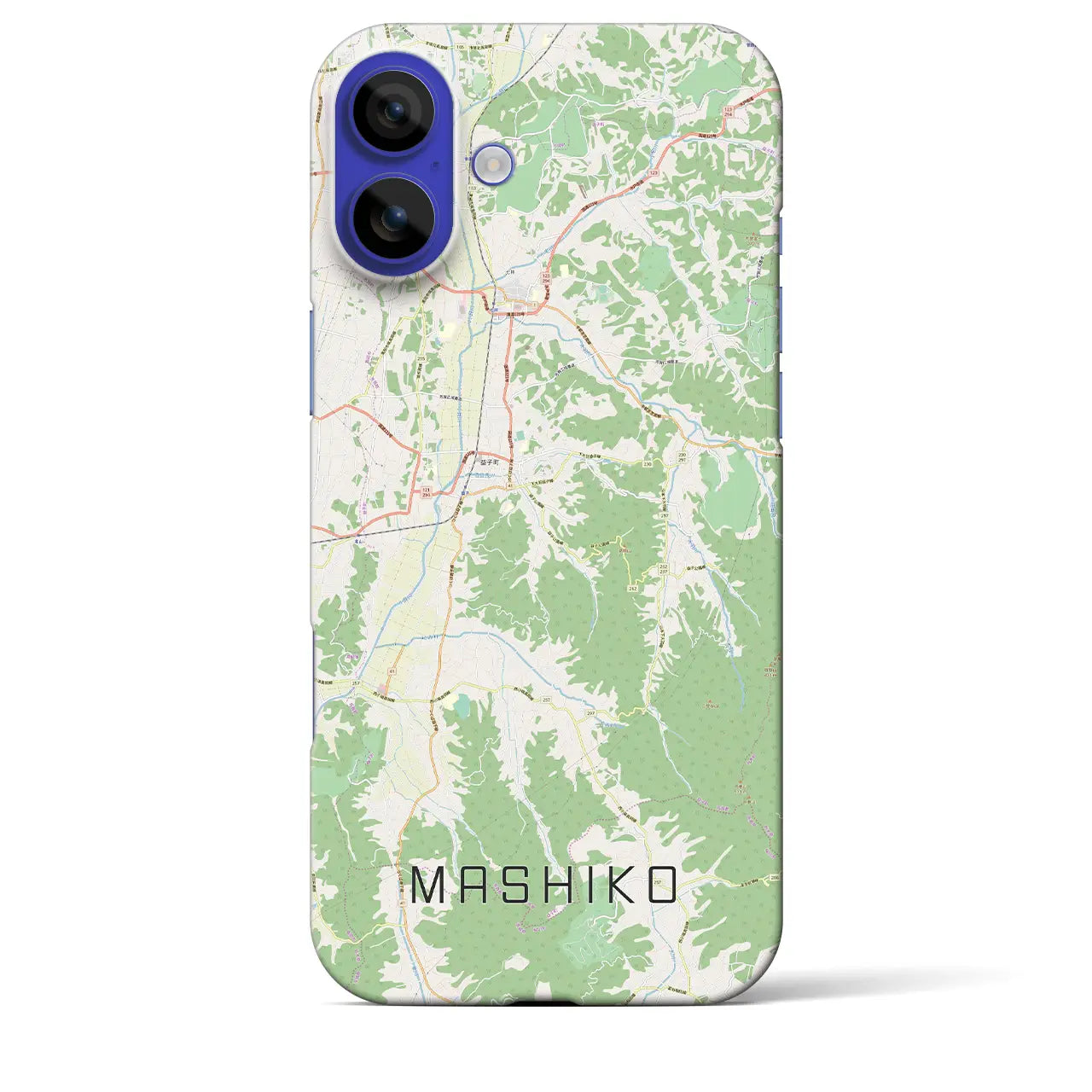 【益子(栃木県)】地図柄iPhoneケース(バックカバータイプ)ナチュラル・iPhone 16 Pro Max 用