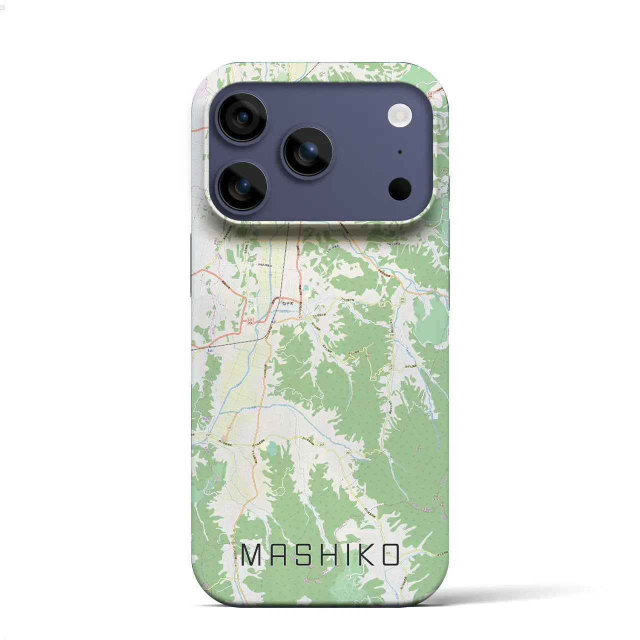 【益子(栃木県)】地図柄iPhoneケース(バックカバータイプ)ブラック・iPhone 17 Pro Max 用