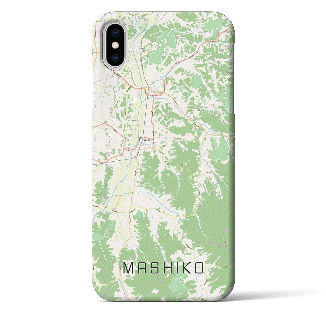 【益子(栃木県)】地図柄iPhoneケース(バックカバータイプ)