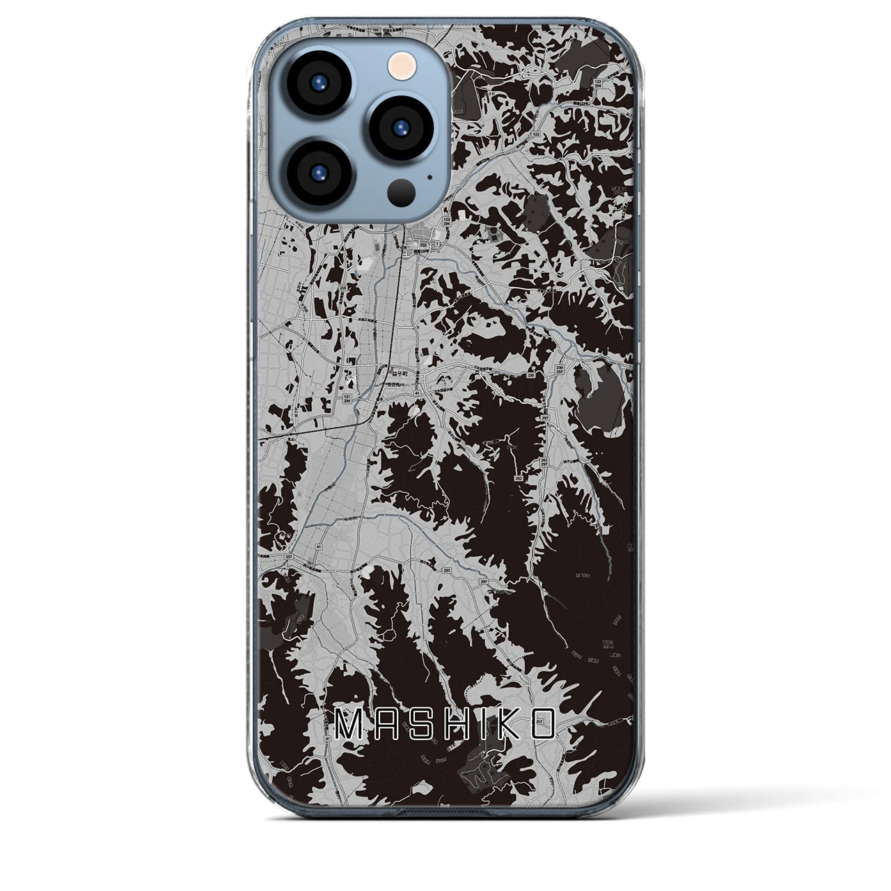 【益子(栃木県)】地図柄iPhoneケース(クリアタイプ)