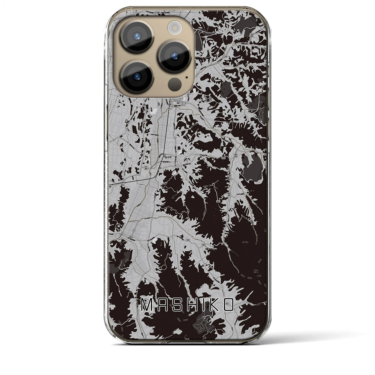 【益子(栃木県)】地図柄iPhoneケース(クリアタイプ)