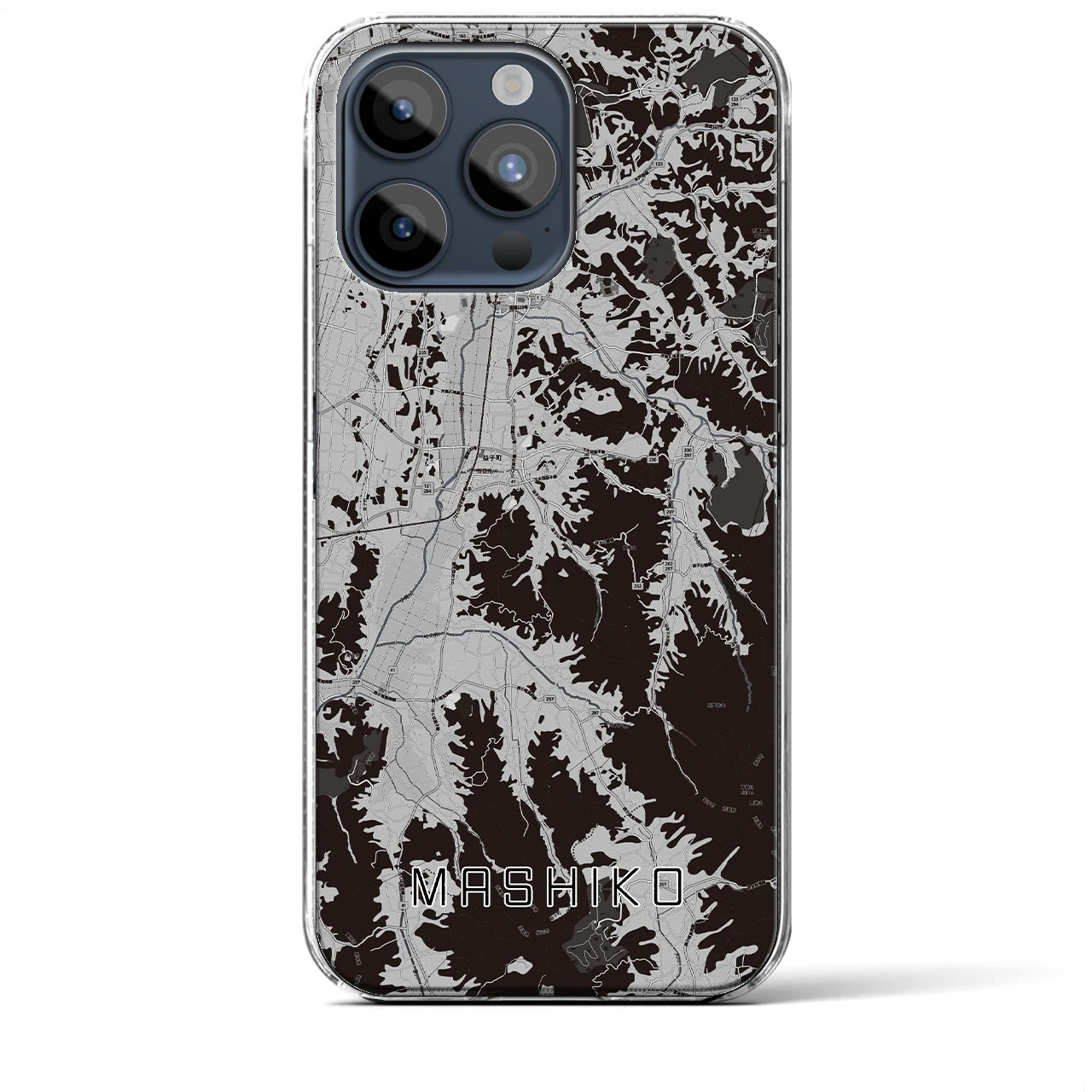 【益子(栃木県)】地図柄iPhoneケース(クリアタイプ)