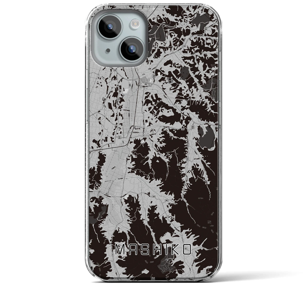 【益子(栃木県)】地図柄iPhoneケース(クリアタイプ)