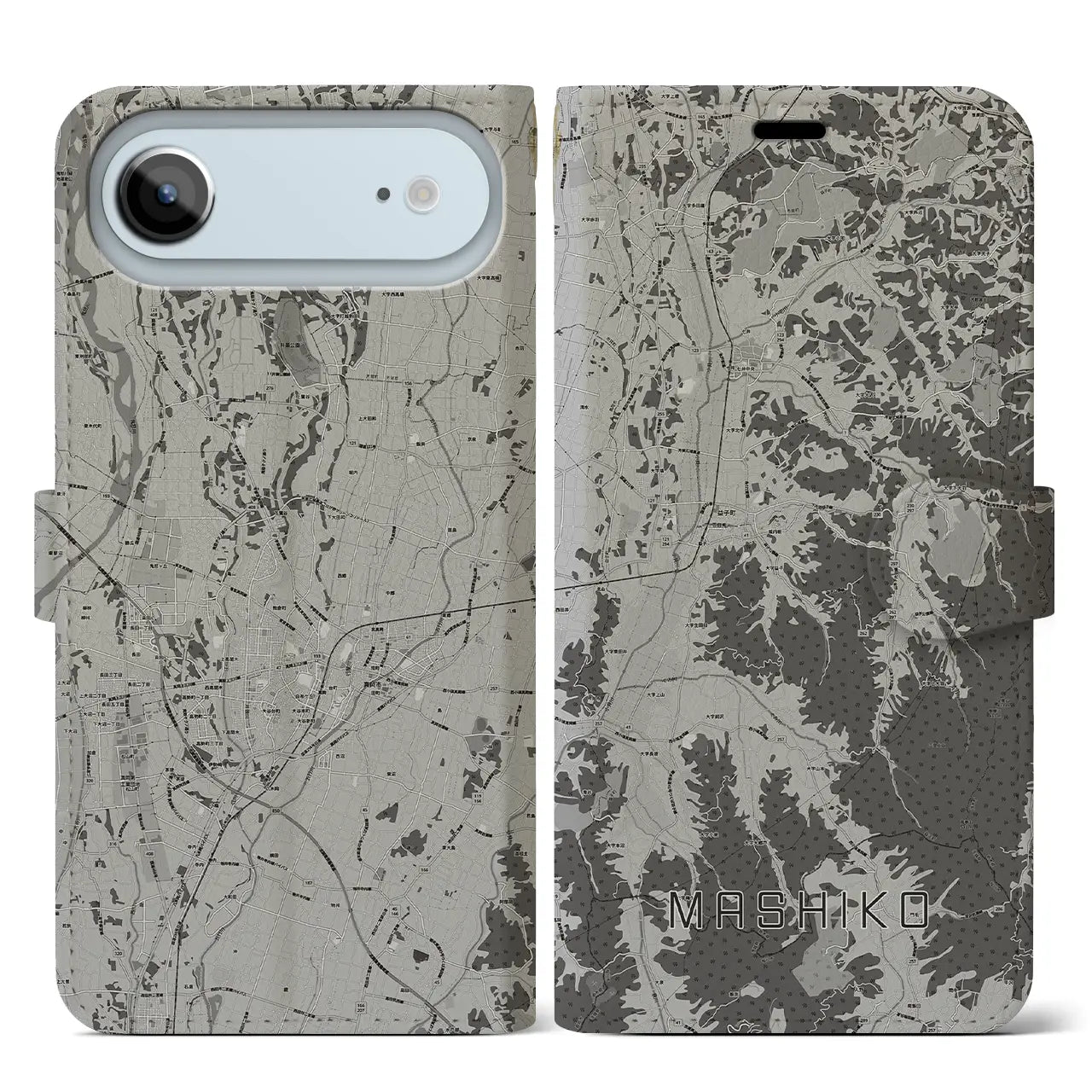 【益子(栃木県)】地図柄iPhoneケース(手帳タイプ)