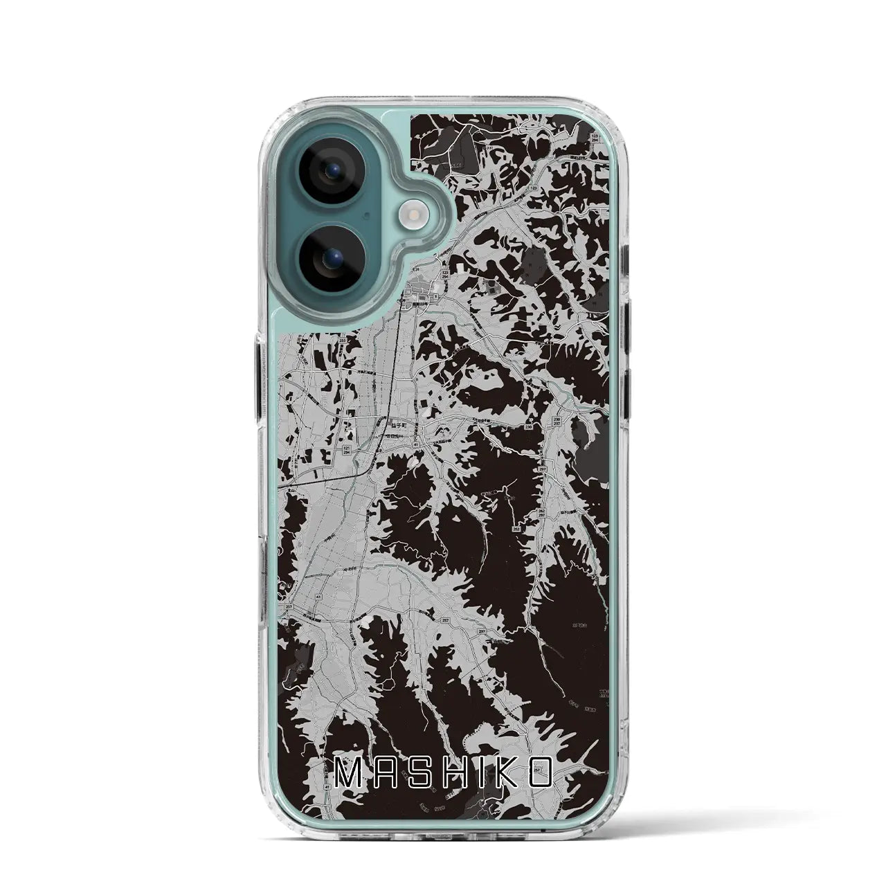【益子(栃木県)】地図柄iPhoneケース(MagSafeタイプ)モノトーン・iPhone 16 Pro 用