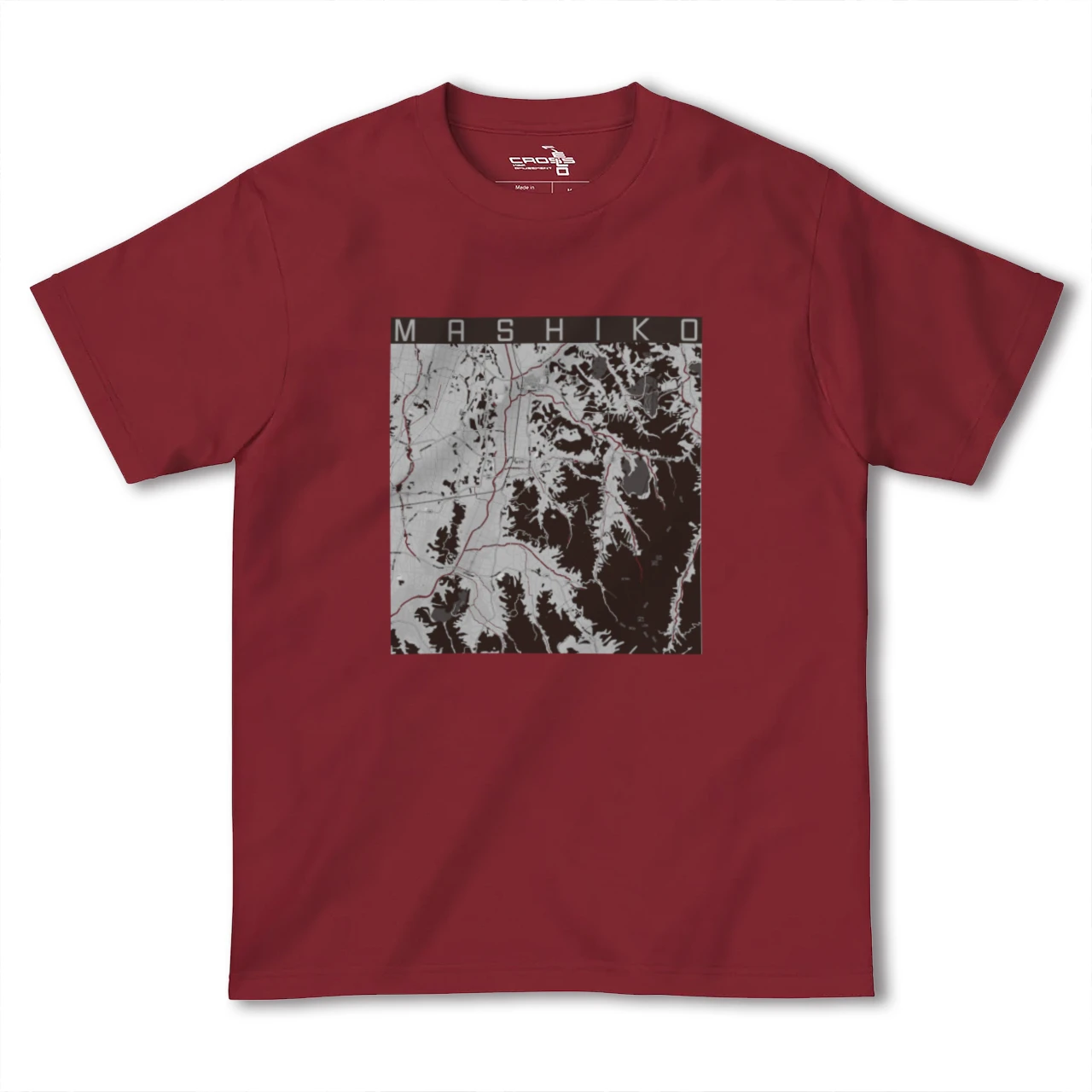 【益子(栃木県)】地図柄ヘビーウェイトTシャツ