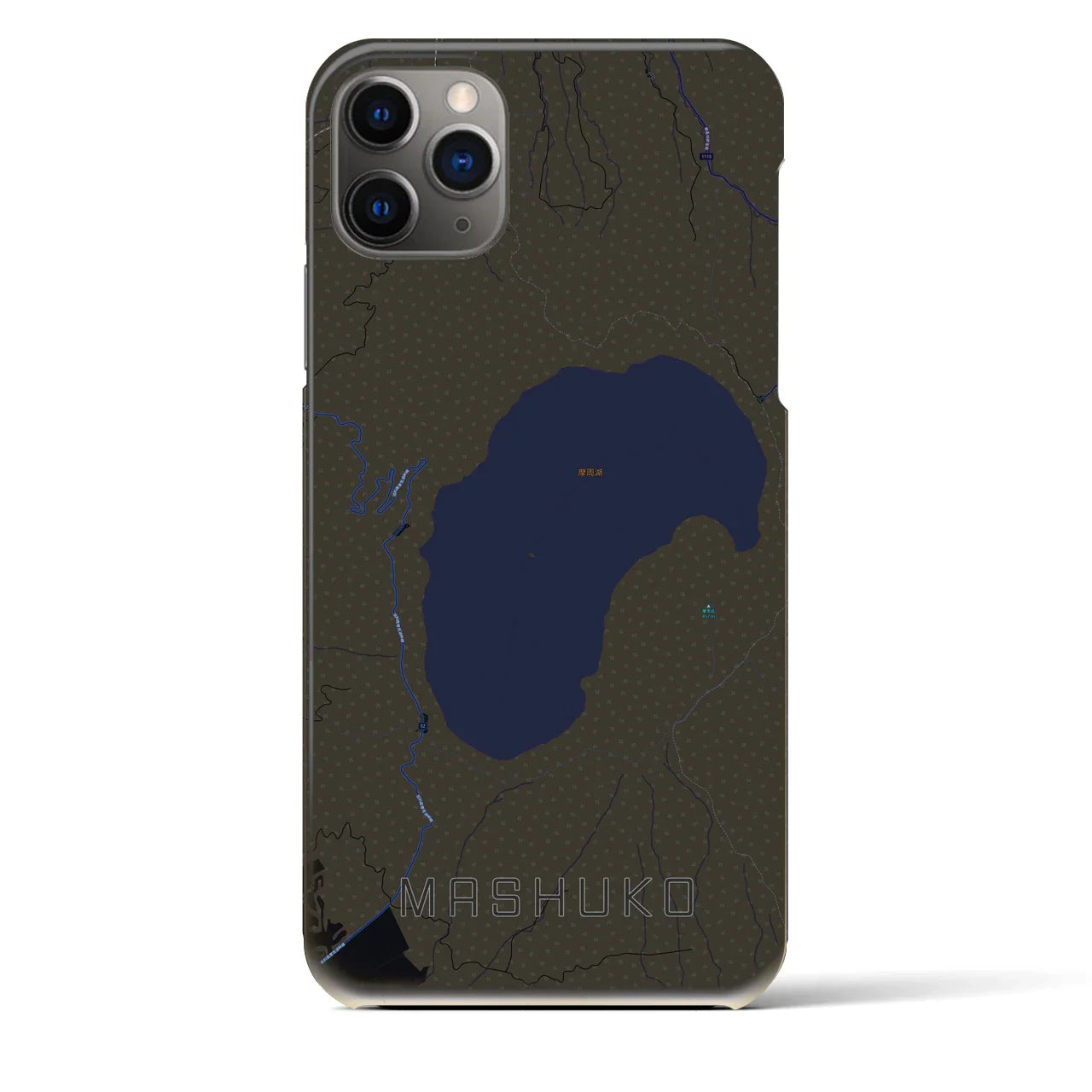 【摩周湖(北海道)】地図柄iPhoneケース(バックカバータイプ)