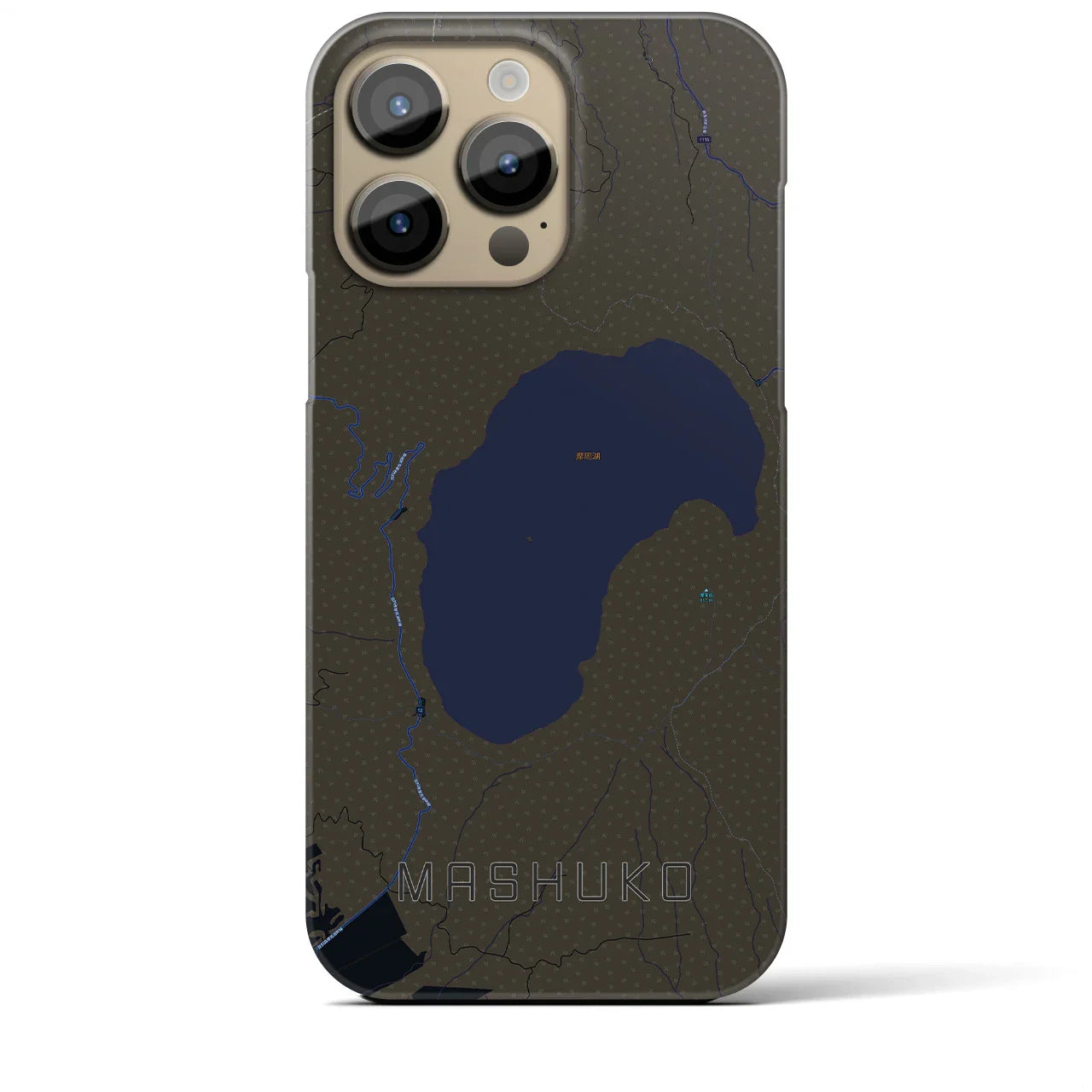 【摩周湖(北海道)】地図柄iPhoneケース(バックカバータイプ)