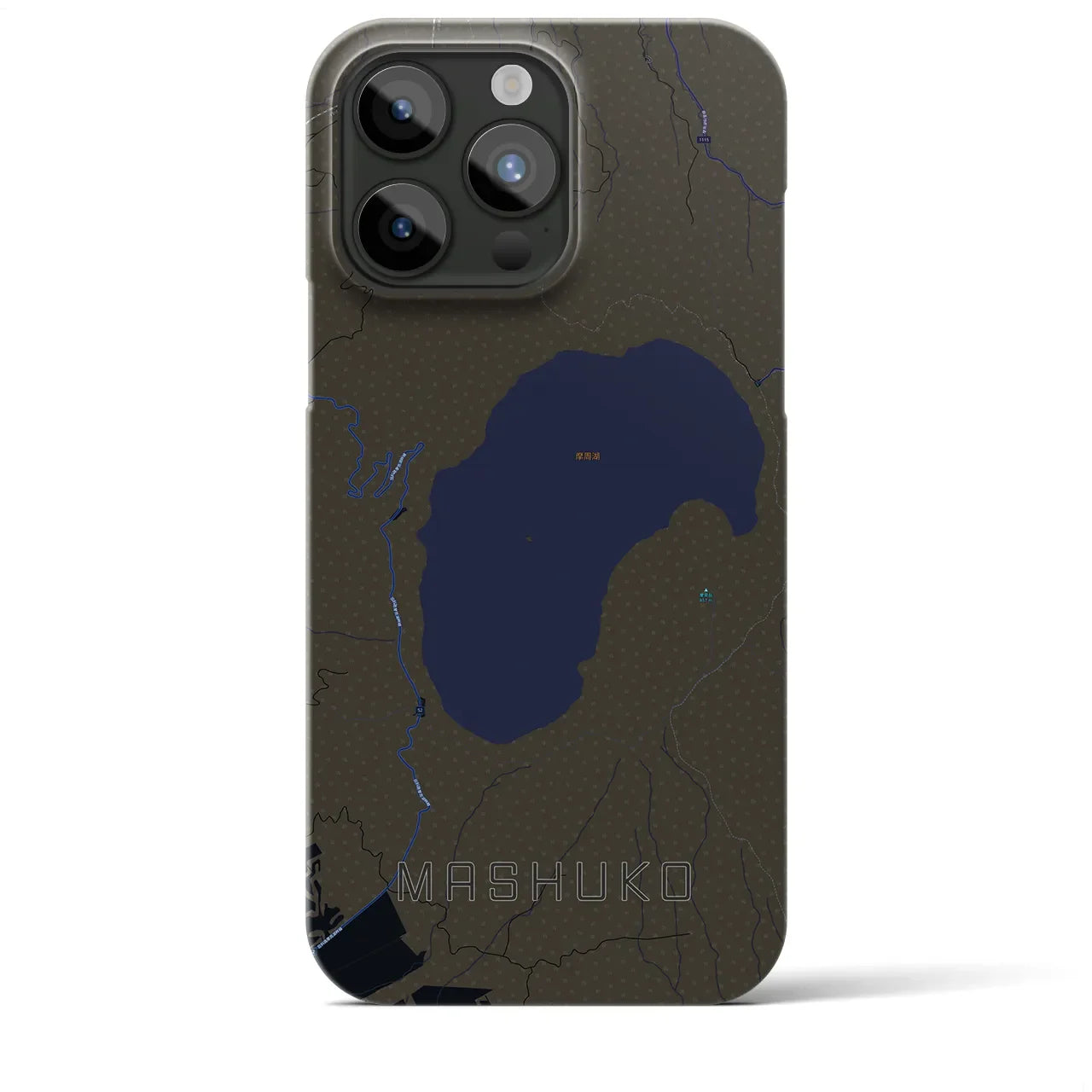 【摩周湖(北海道)】地図柄iPhoneケース(バックカバータイプ)