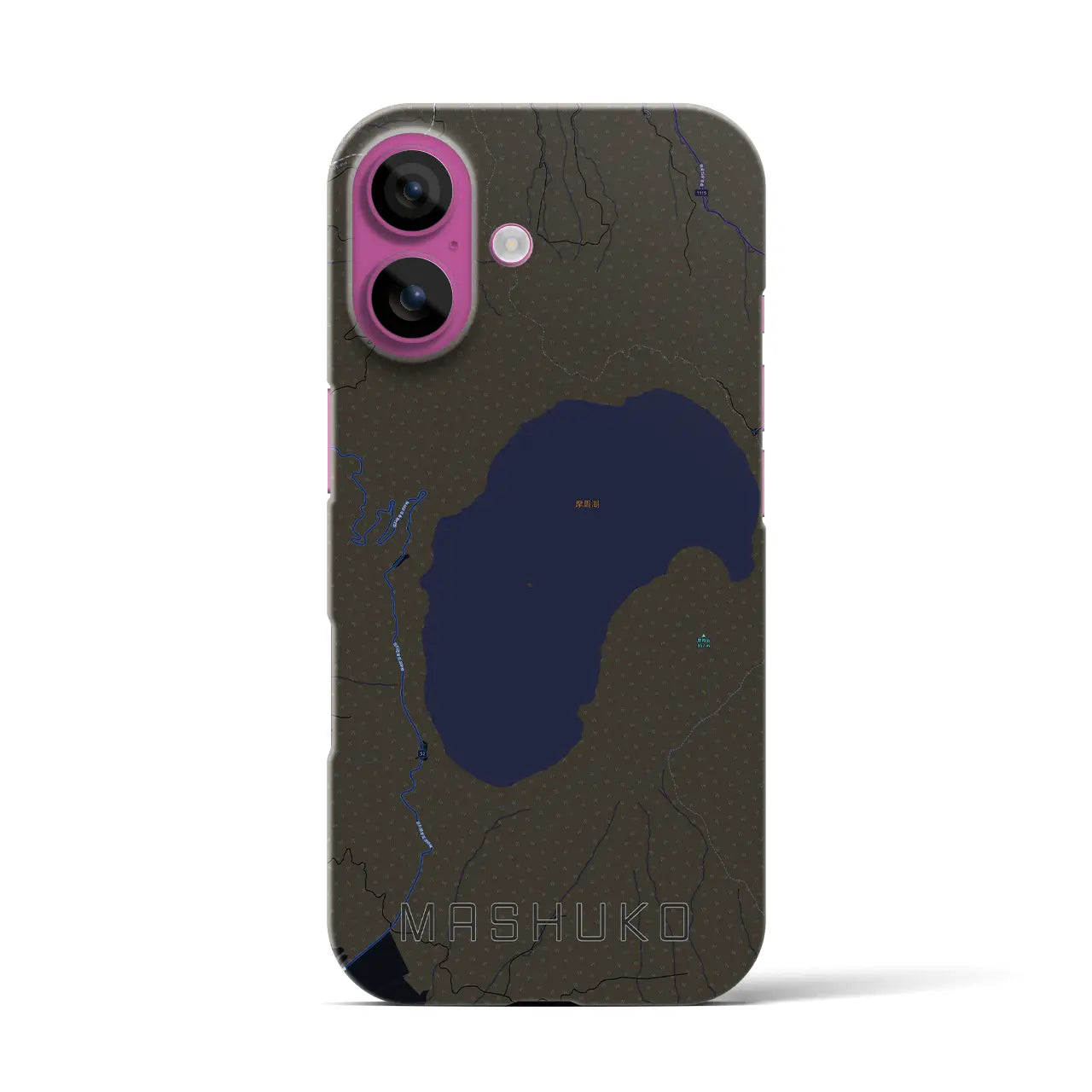 【摩周湖(北海道)】地図柄iPhoneケース(バックカバータイプ)