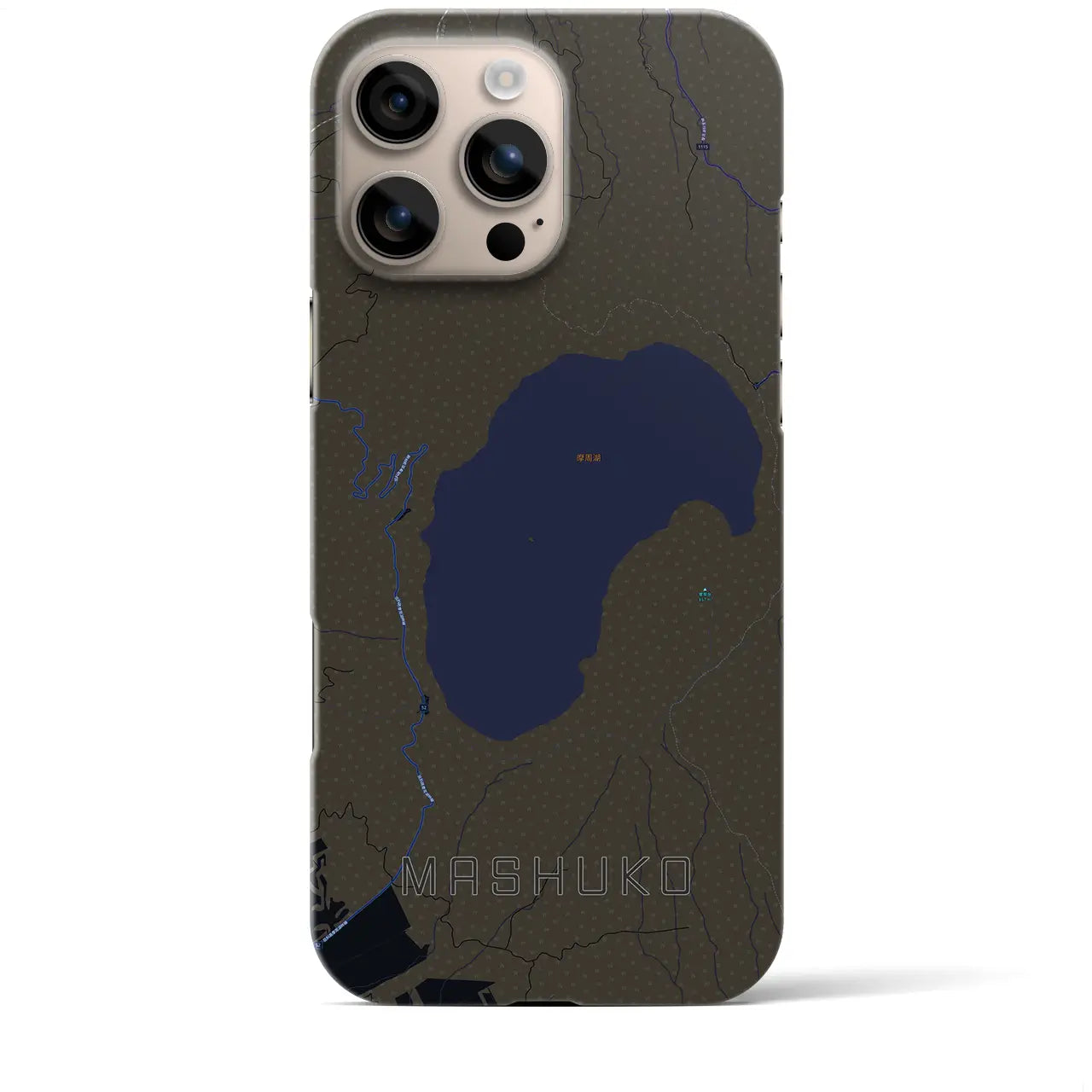 【摩周湖(北海道)】地図柄iPhoneケース(バックカバータイプ)