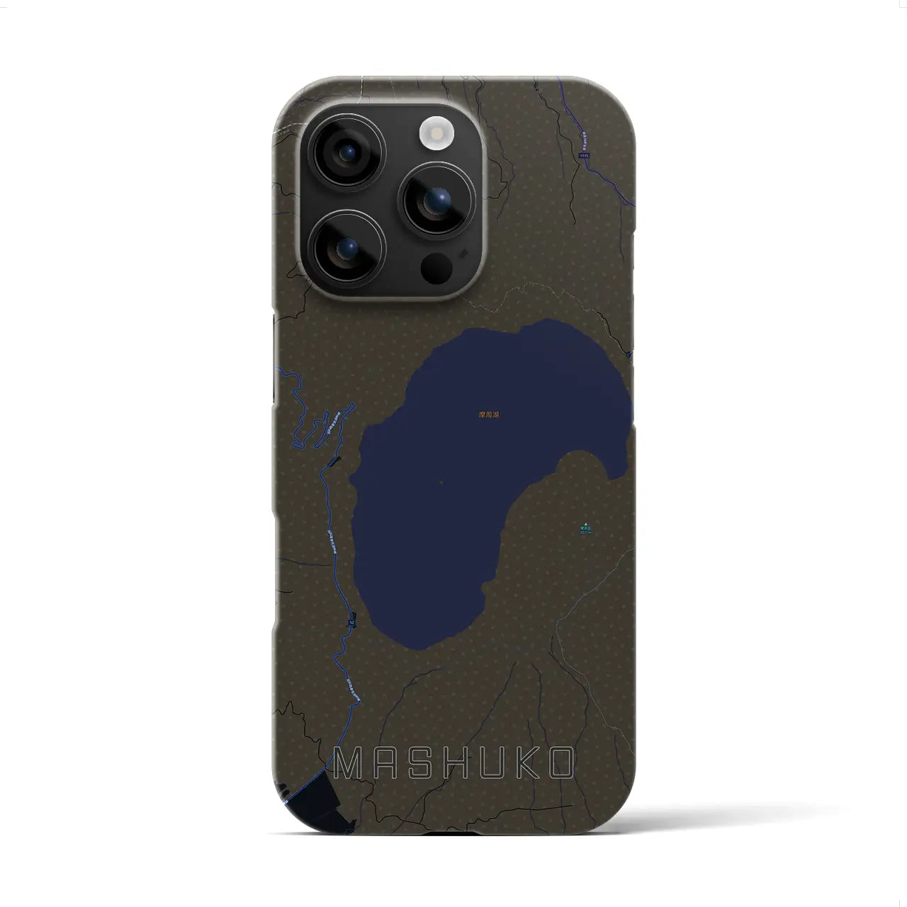 【摩周湖(北海道)】地図柄iPhoneケース(バックカバータイプ)