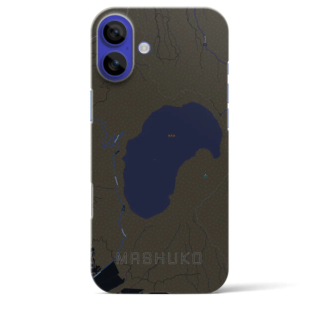 【摩周湖(北海道)】地図柄iPhoneケース(バックカバータイプ)