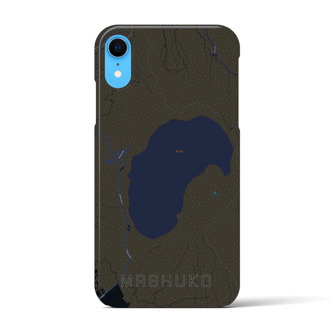 【摩周湖(北海道)】地図柄iPhoneケース(バックカバータイプ)