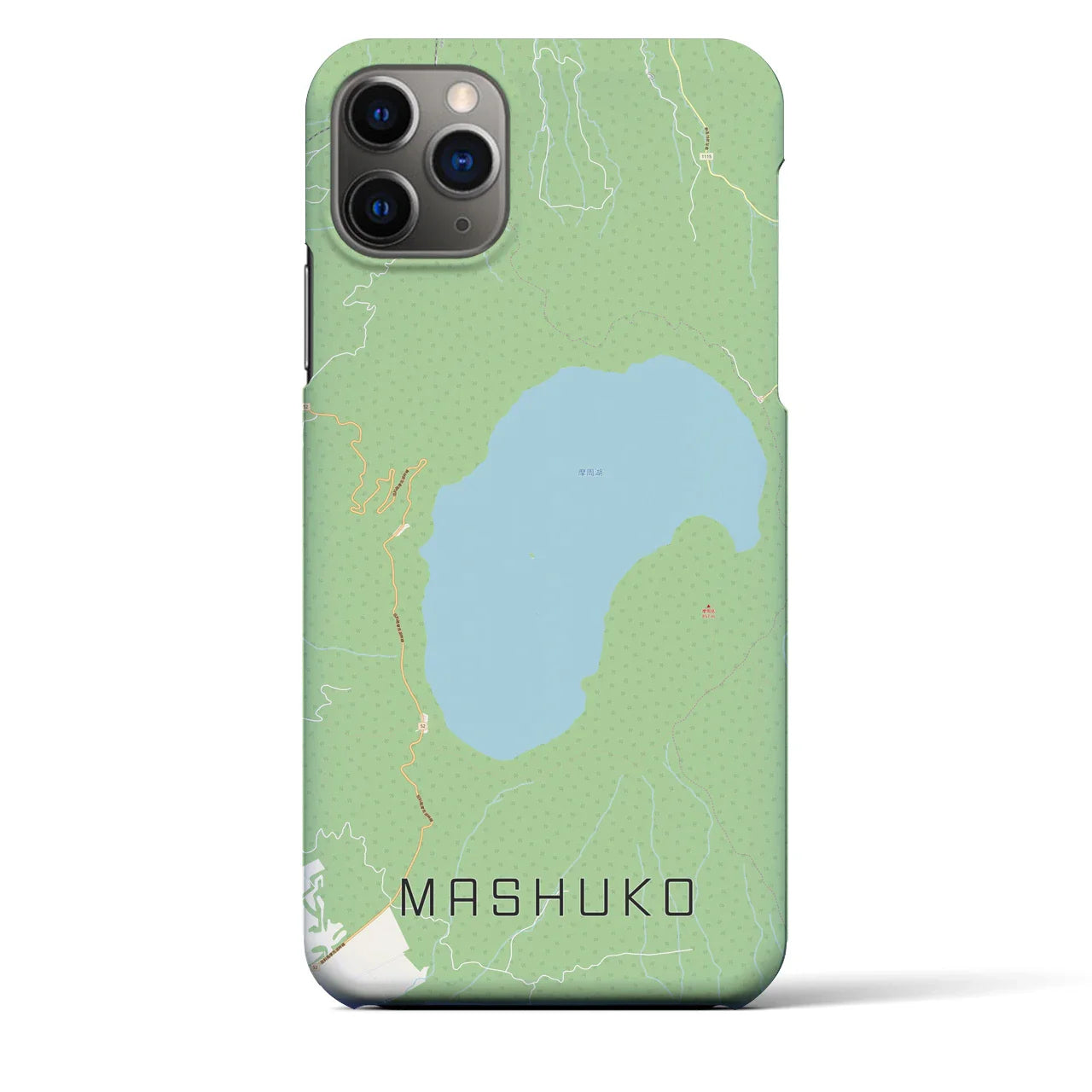 【摩周湖(北海道)】地図柄iPhoneケース(バックカバータイプ)